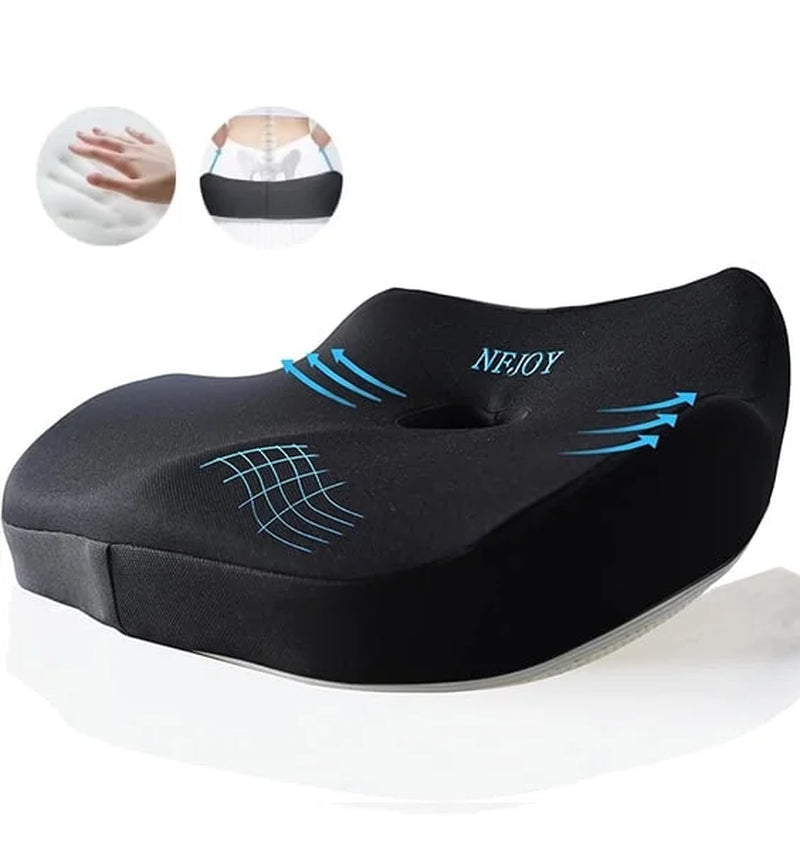 Donut Pillow for Tailbone Pain Office Chair Cushion Car Seat Cushion Hemorrhoid Pillow Memory Foam Seat Cushion Coccyx Cushion Butt Pillow Wheelchair Cushion, Black