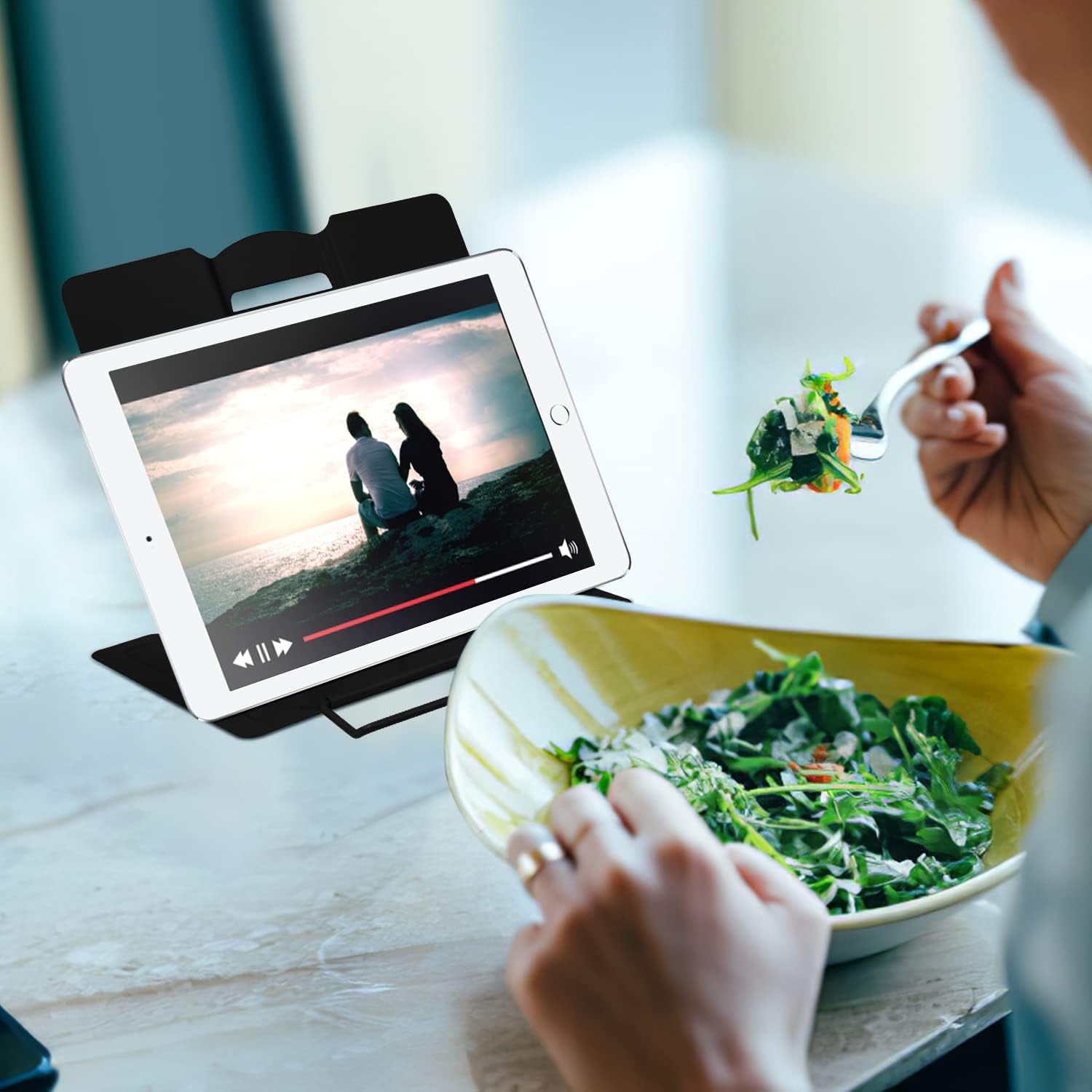 1PC Desk Book Stand Metal Reading Rest Book Holder Adjustable Cookbook Documents Holder Portable Sturdy Bookstands for Recipes Textbooks Tablet Music Books with Page Clips (Black)