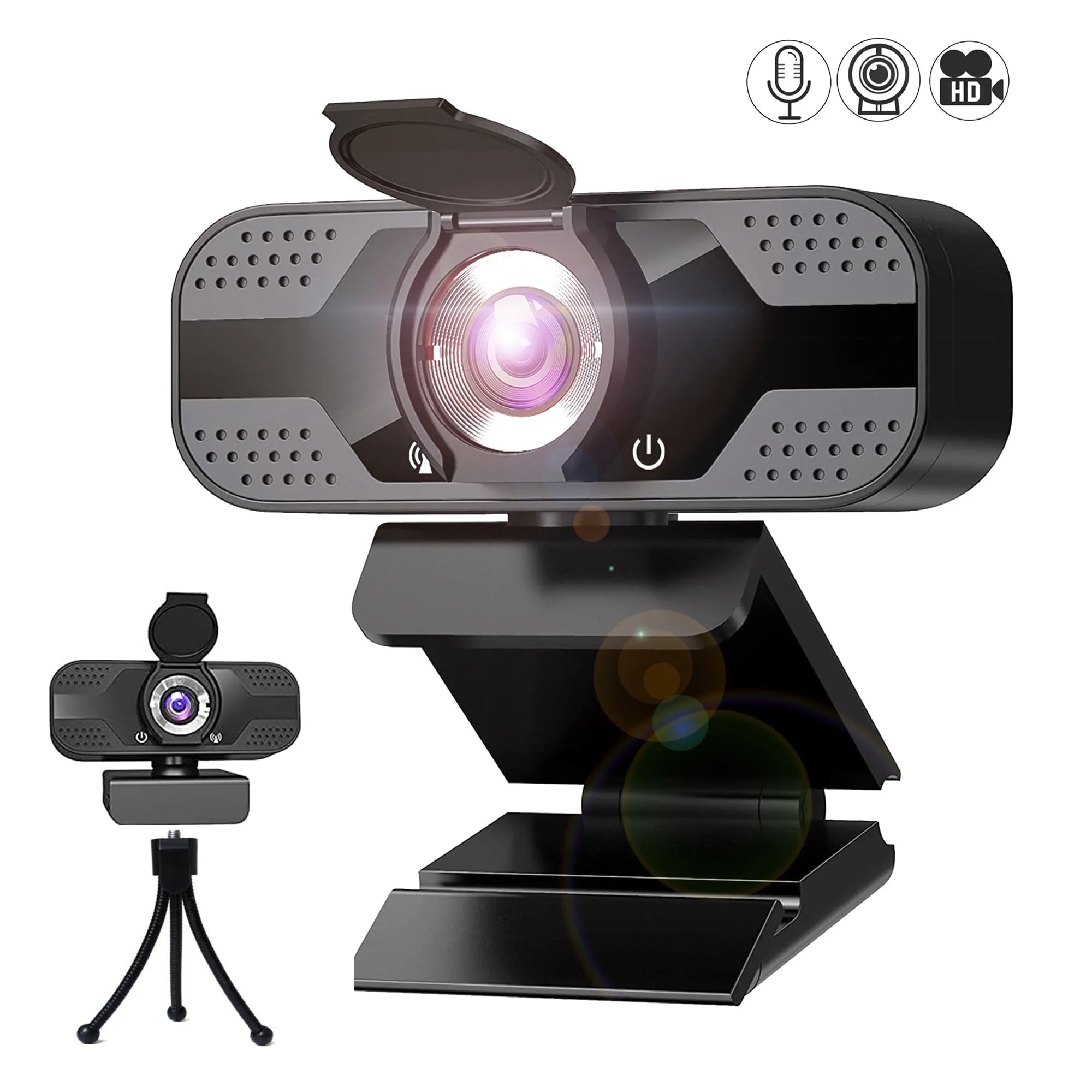 Webcam with Microphone for Desktop,1080P HD USB Webcam for PC Desktop & Laptop,With Privacy Cover&Webcam Tripod, Plug and Play,For Conferencing and Video Calling