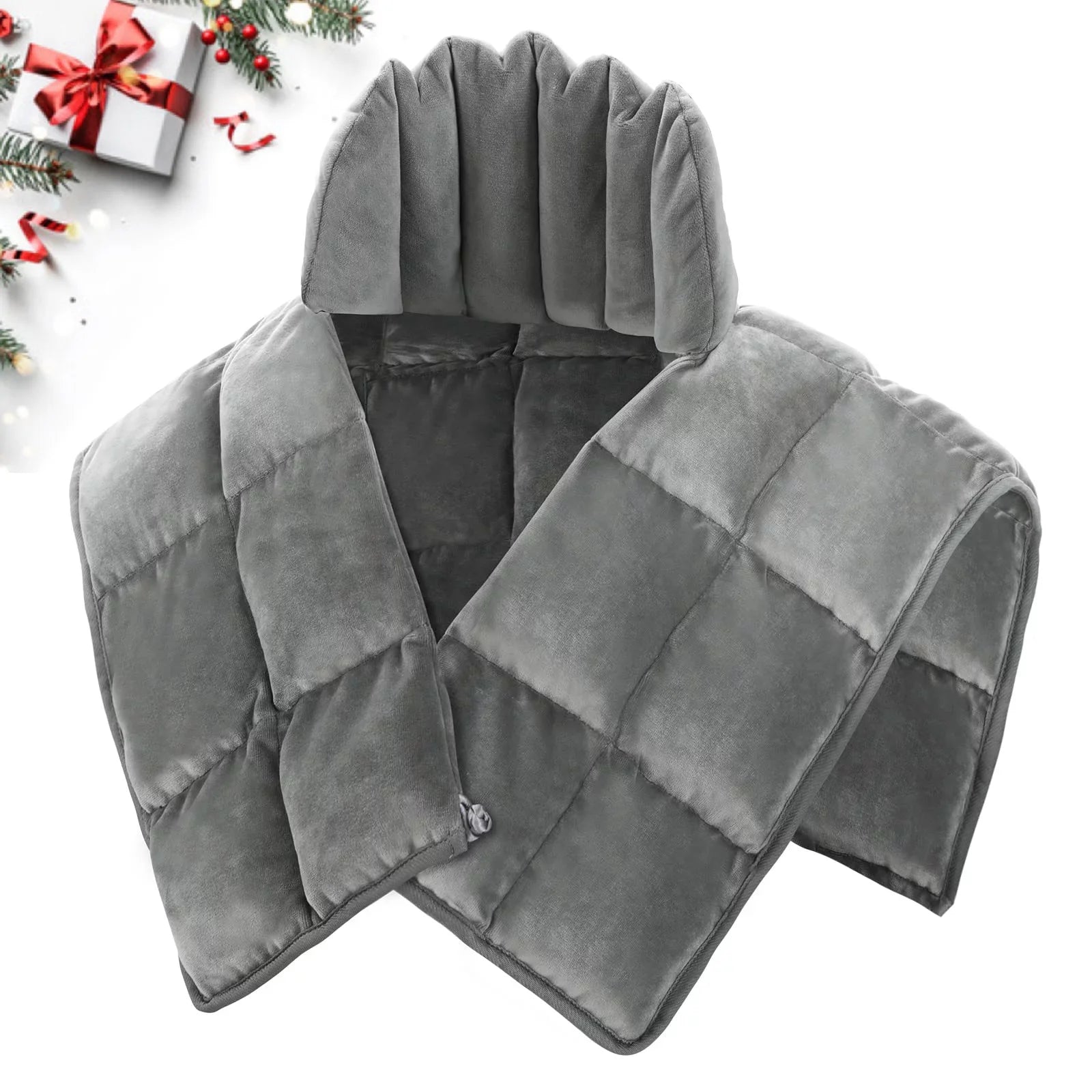 Microwave Heating Pad for Neck, Shoulders & Back with Herbal Aromatherapy, Hot & Cold Compress, Grey Gift for Mother, Wife, Daughter, Girl Friend