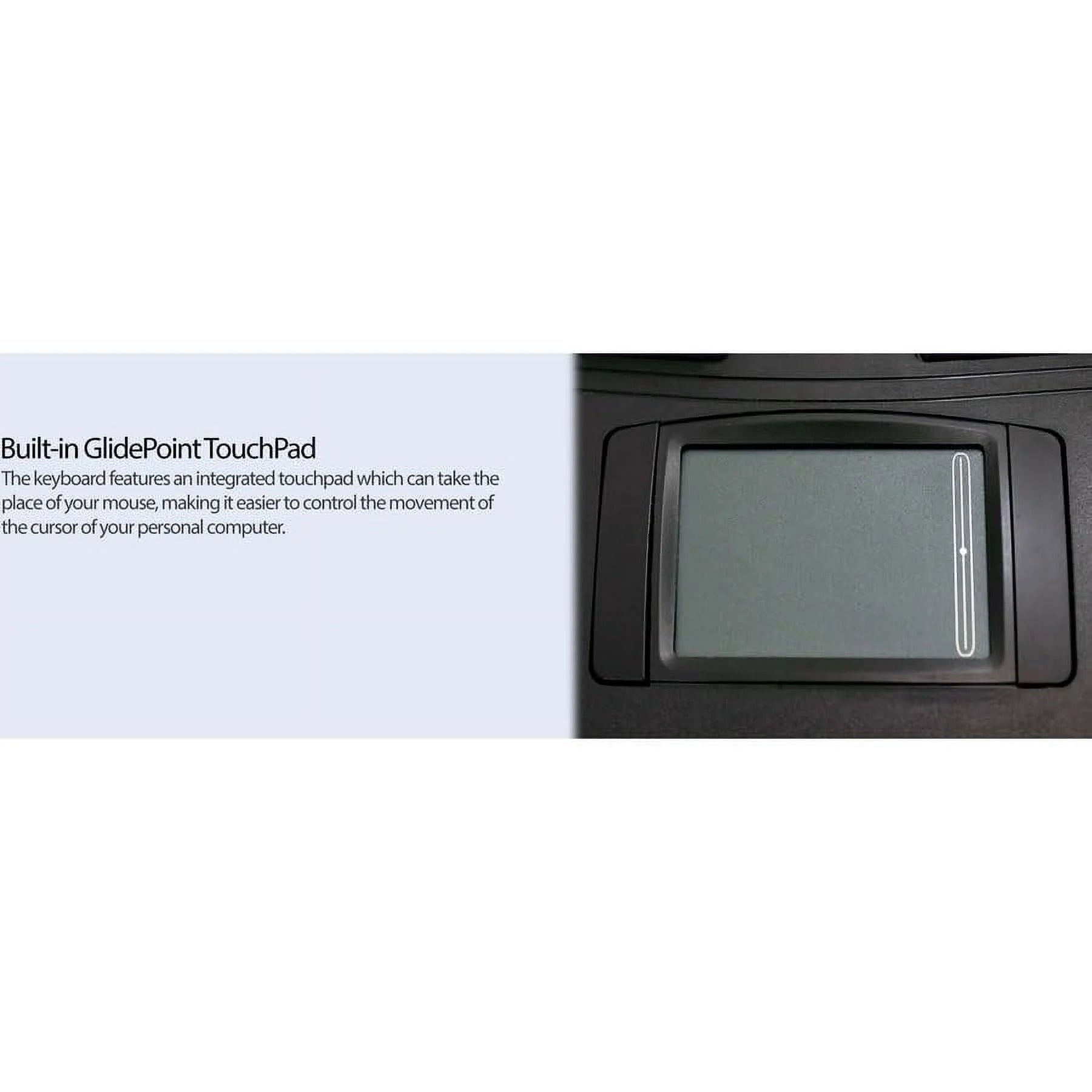 AKB-450UB - Ergonomic Keyboard with Built-In Touchpad, Wired, Multimedia Hotkeys, Split Keys Design, Built-In Palm Rest for Comfort - Compatible for PC & Windows XP/7/8/10