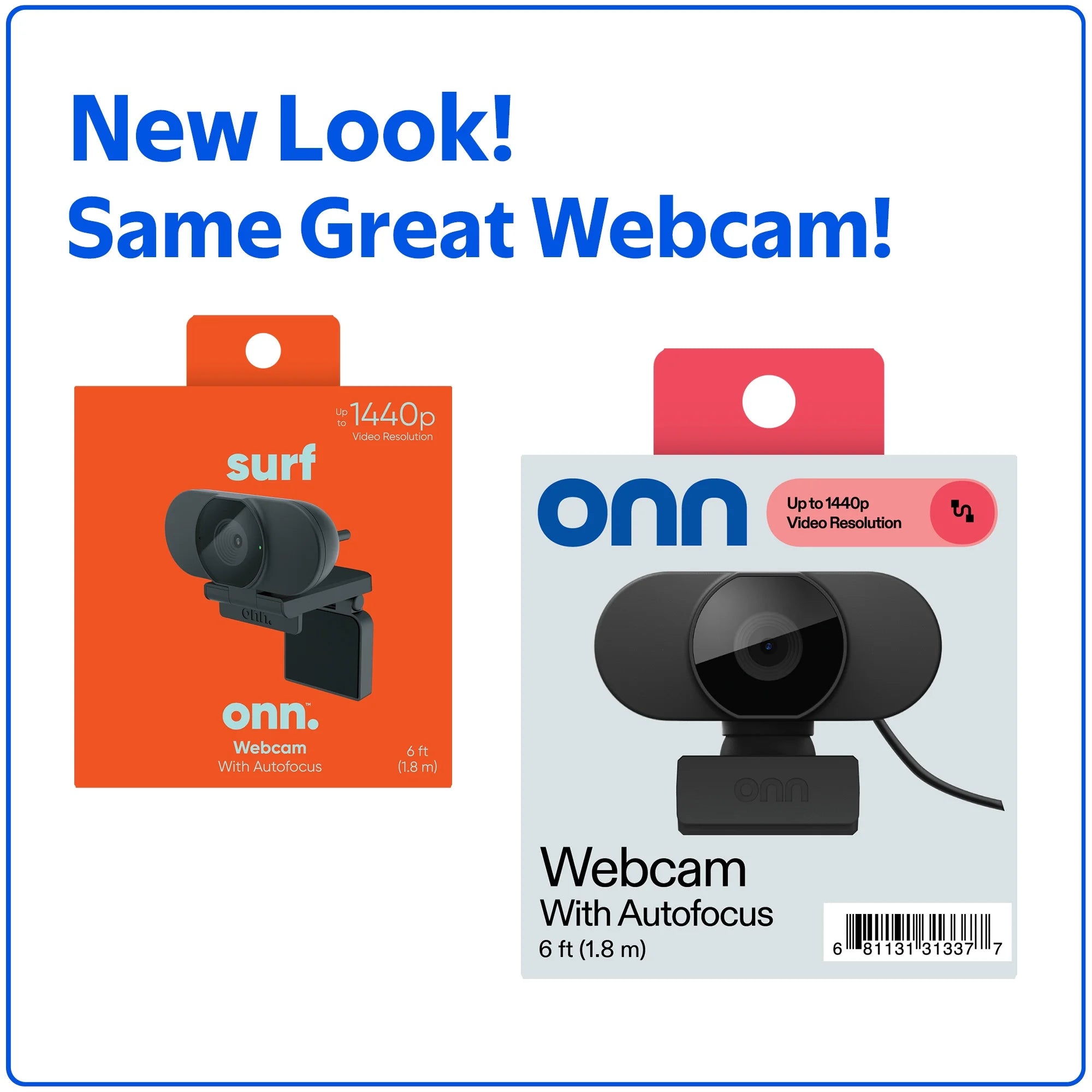 1440P Webcam with Autofocus and Built-In Microphone, Adjustable,Black