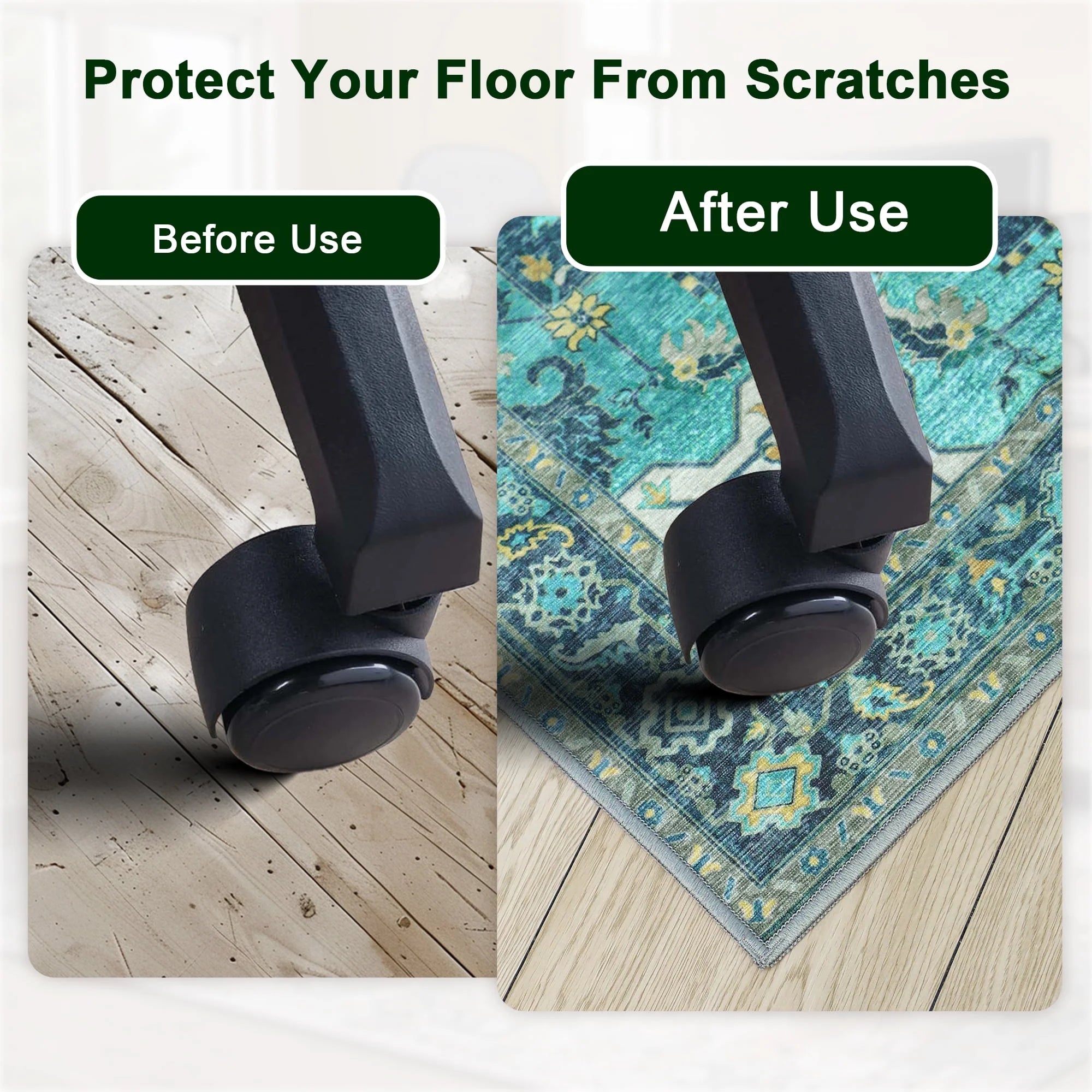 48"X 60" Protective Flooring Office Chair Mat for Hardwood Floor and Tile Floor, Heavy Duty Desk Chair Mat for Carpets, anti Slip Office Floor Mats for Rolling Chairs, Low Pile under Desk Rug