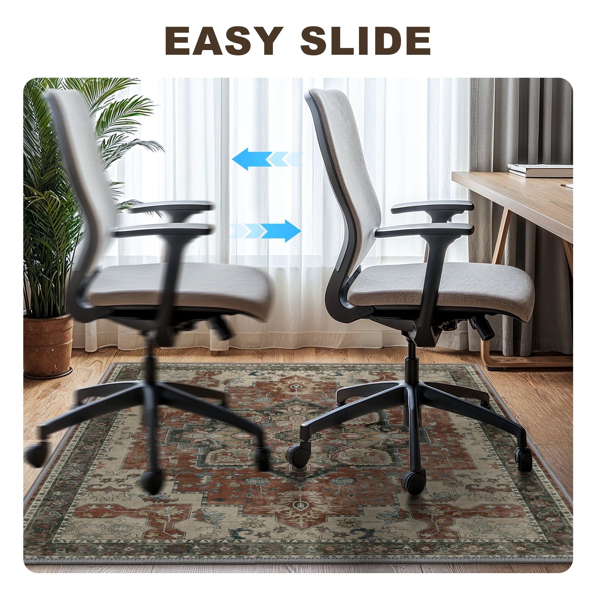 48"X 60" Protective Flooring Office Chair Mat for Hardwood Floor and Tile Floor, Heavy Duty Desk Chair Mat for Carpets, anti Slip Office Floor Mats for Rolling Chairs, Low Pile under Desk Rug