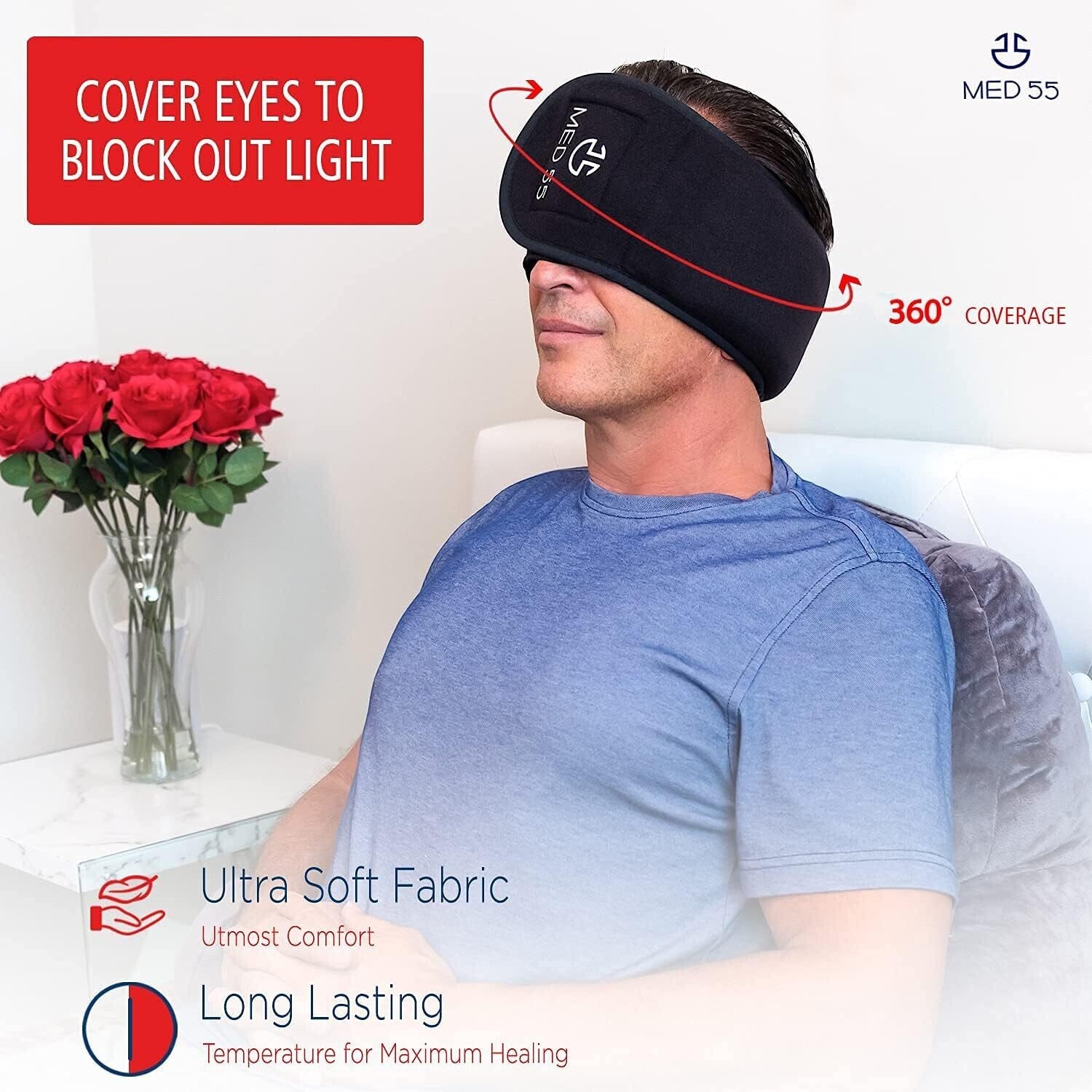 Headache & Migraine Relief Wrap Hat, Hot/Cold Gel Compress for Tension & Stress.