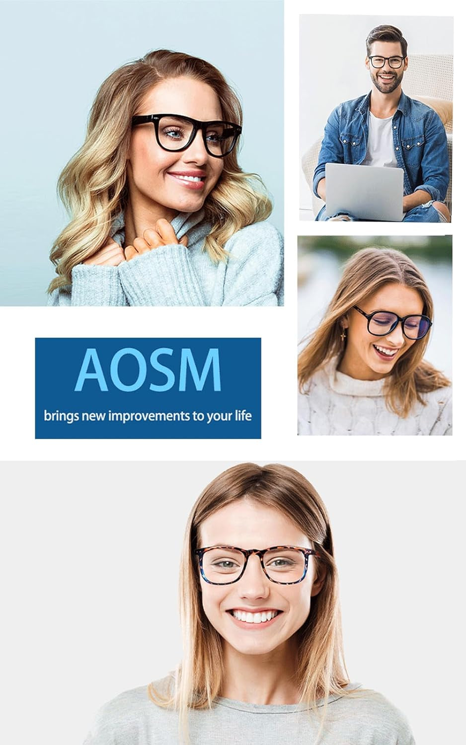 Blue Light Blocking Glasses, Blue Blocker Computer Glasses for Men Women, anti Glare 400 UV & Eye Strain Fake Square Glasses