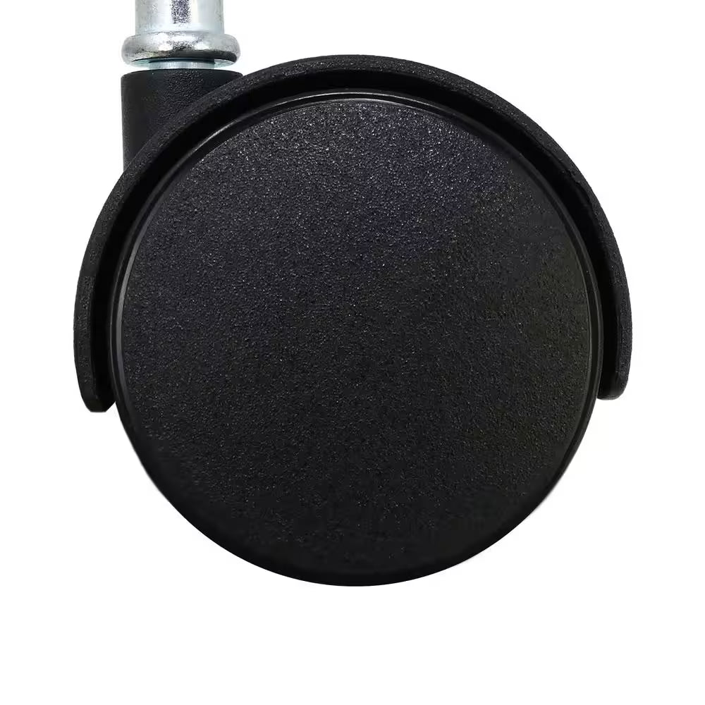 2 In. Black Plastic and Steel Twin Wheel Swivel Friction Grip Stem Office Chair Caster with 75 Lb. Load Rating