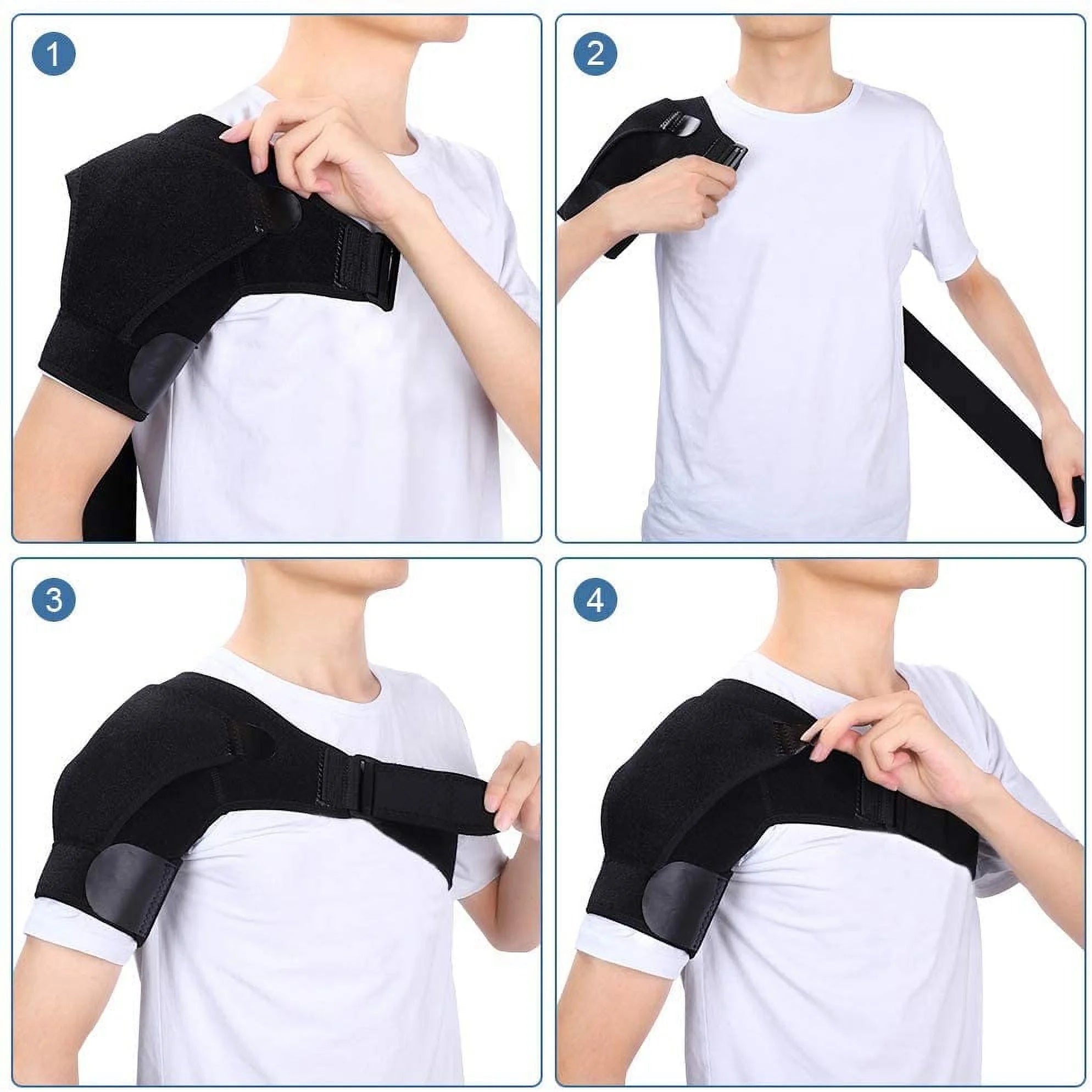 Shoulder Brace for Torn Rotator Cuff, AC Joint Pain Relief - Arm Immobilizer Wrap,Recovery Shoulder Brace, Ice Pack Pocket, Stability Strap, Recovery Shoulder Brace, Ice Pack Pocket, Stability Strap