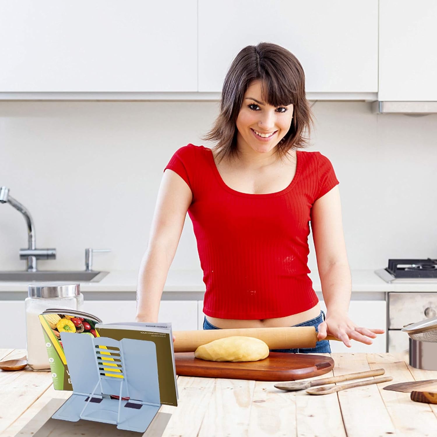 Desk Book Stand Metal Reading Rest Book Holder Adjustable Cookbook Documents Holder Bookstands for Recipes Textbook Music Books Christmas Gift for Age 3,4,5,6,7,8,9,10+ Boys Girls (Light Blue)