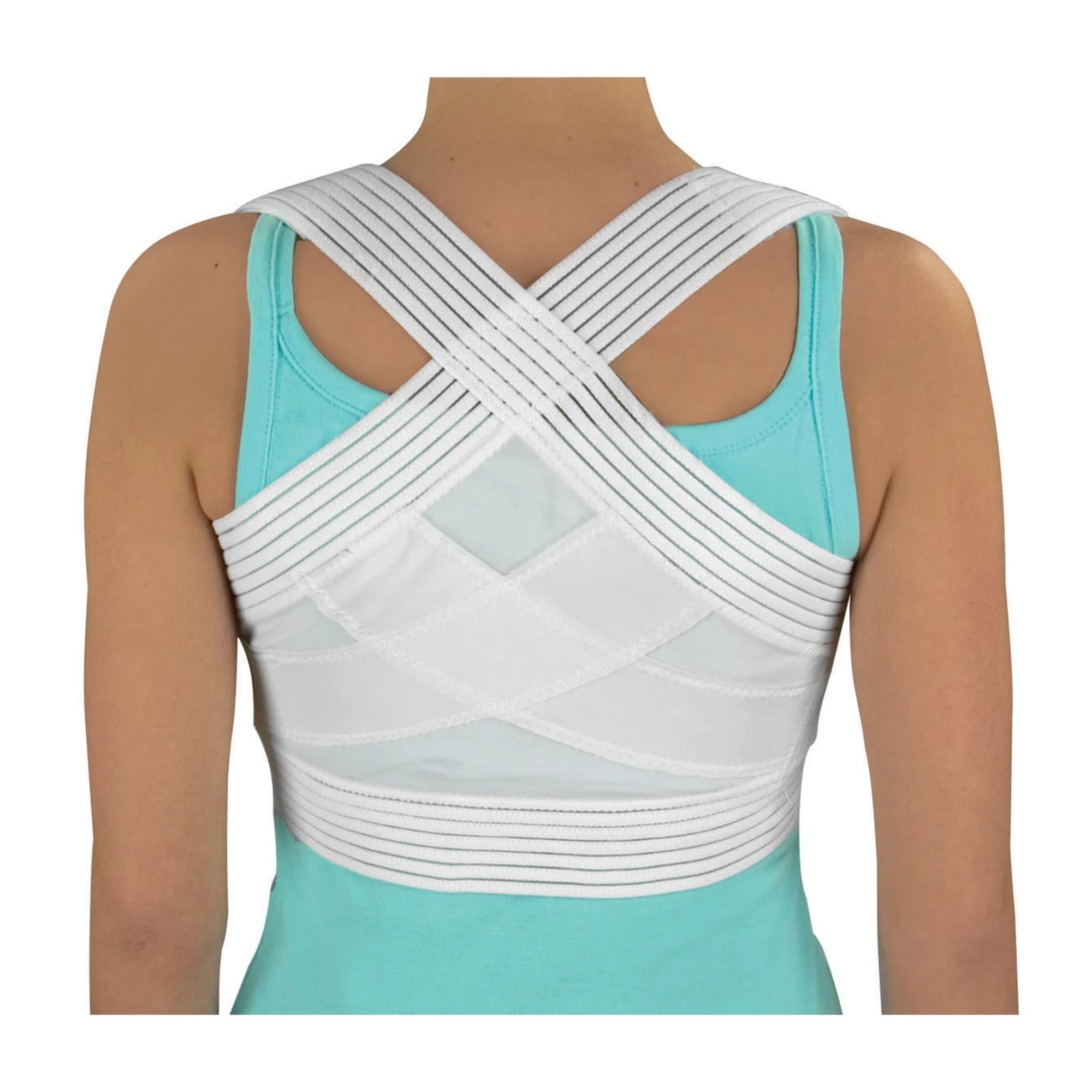 Posture Corrector for Men and Women under Clothes, Back Straightener and Posture Support, Upper Back and Shoulder Posture Brace, White, Medium-Large