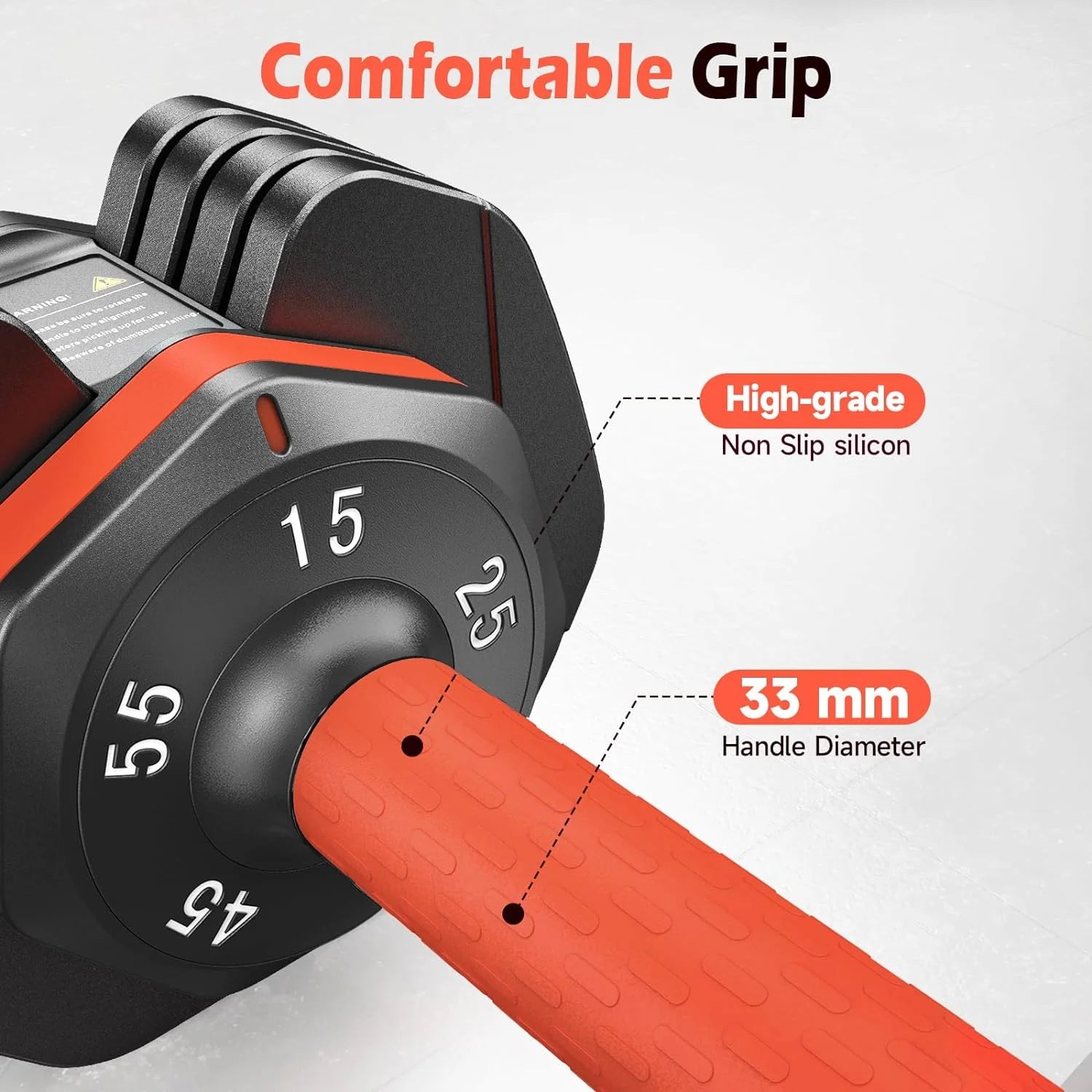 55LB Adjustable Dumbbells Single,15Lb to 55LB Hex Adjustable Dumbbells of 2 Anti-Slip Handle, Suitable for Home Gym Exercise Equipment