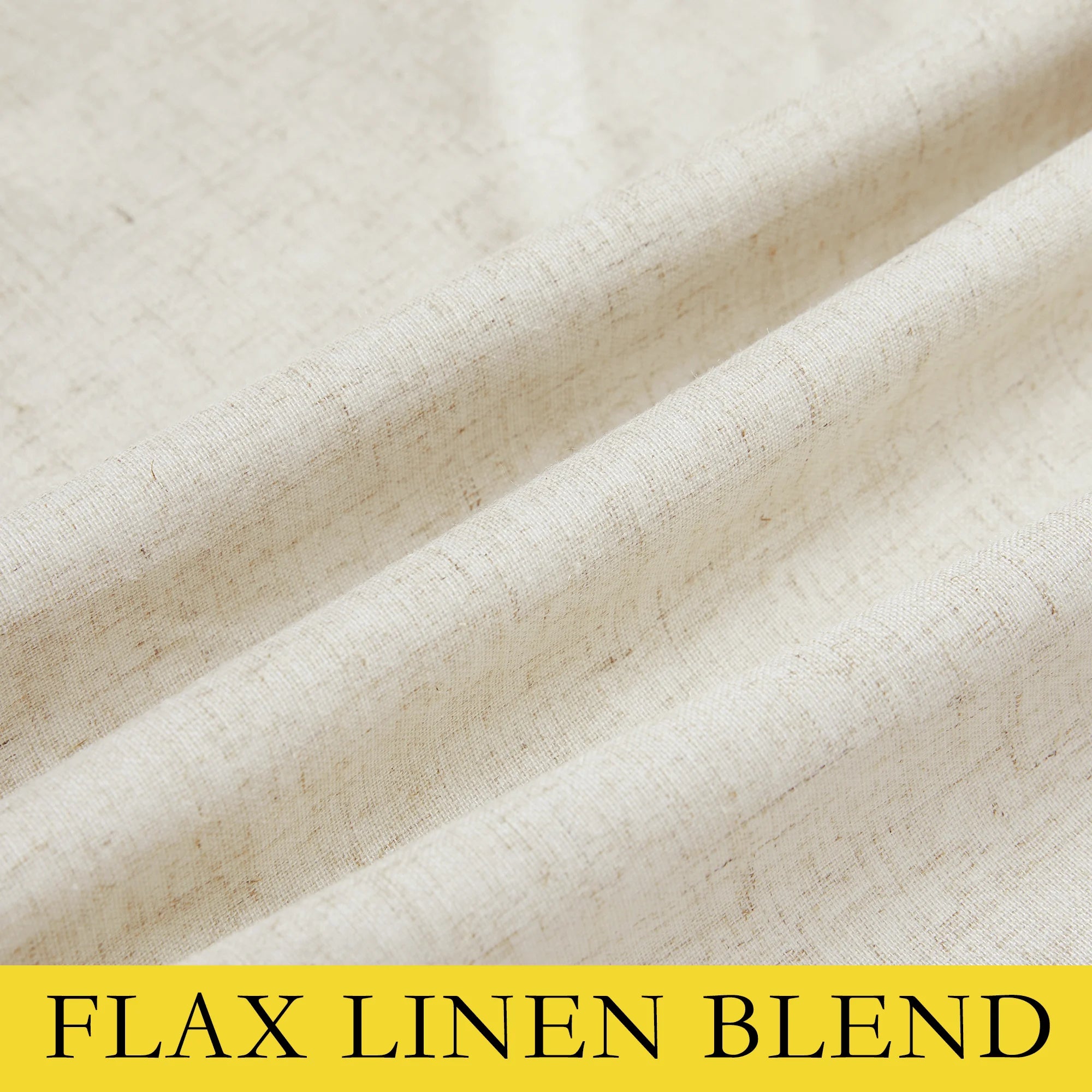 Natural Linen Blackout Curtains 102 Inches Length 2 Panels for Home Office, 52" Wide, Room Darkening Curtains Linen Textured Thermal Insulated Window Drapes for Bedroom