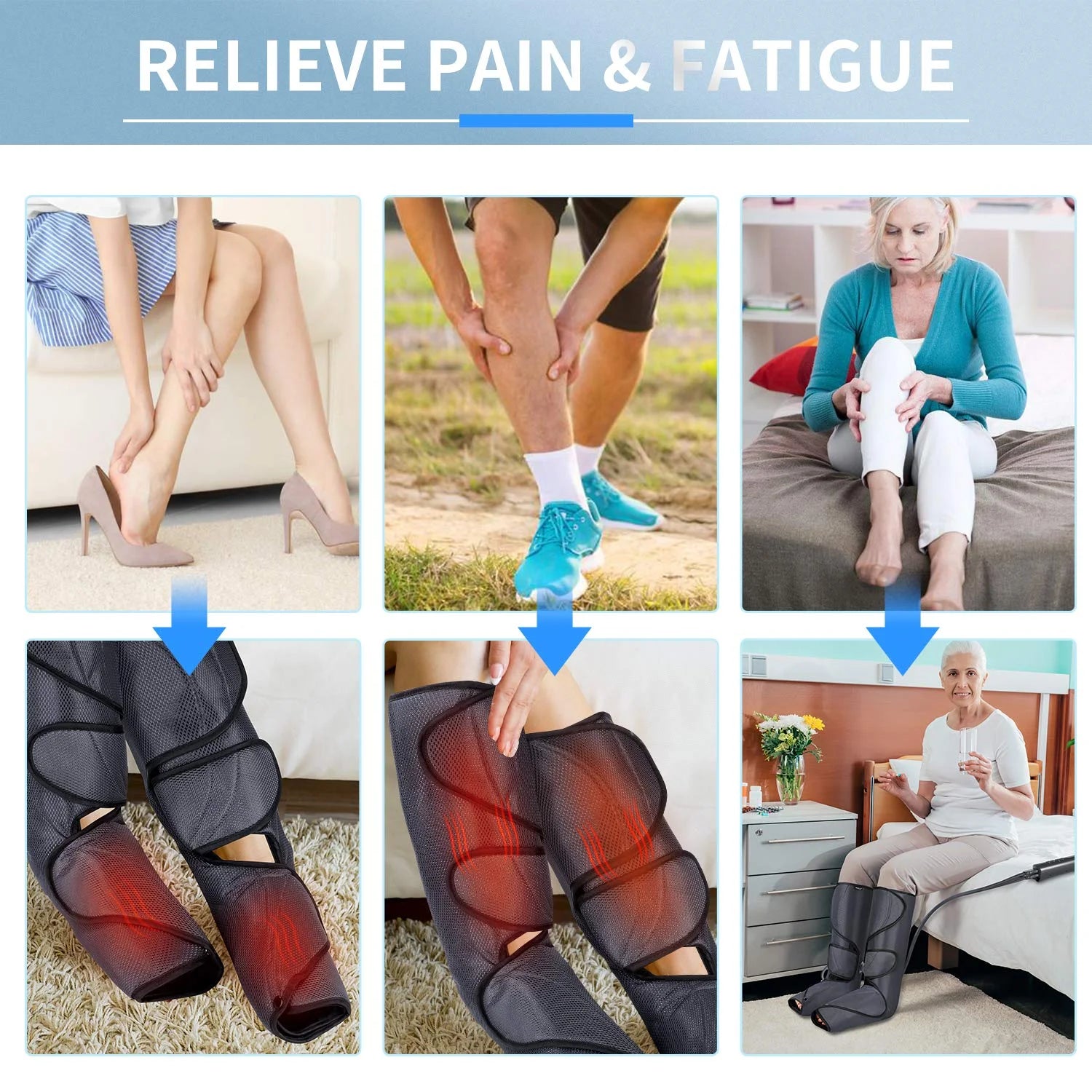 Leg Massager with Heat for Circulation, Foot and Calf Massager Heated Compression FSA/HSA Eligible