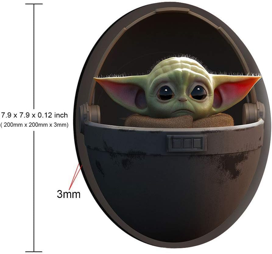 Baby Yoda Mouse Pad, Non-Slip Rubber Gaming Mouse Pad, Office round Mouse Pad