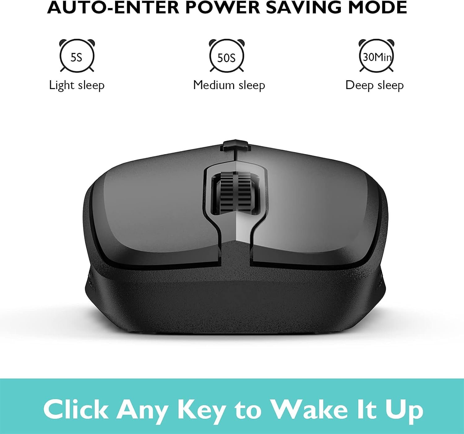 Ergonomic Bluetooth Mouse and Mouse Pad for Laptop, Silent Mouse with 3-Levels DPI, USB Nano Receiver for Android PC Notebook Computer Mac-Black