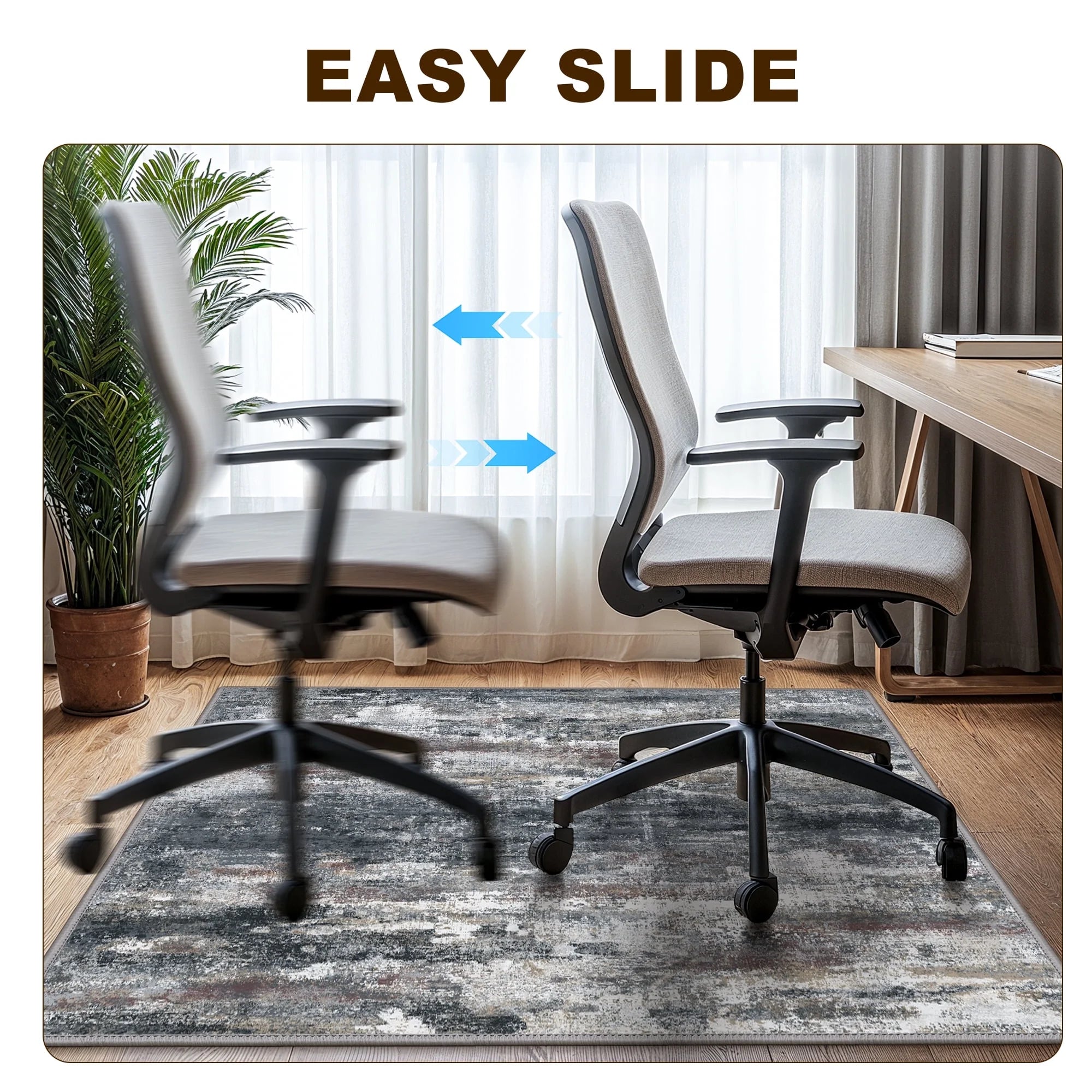 48"X 60" Protective Flooring Office Chair Mat for Hardwood Floor and Tile Floor, Heavy Duty Desk Chair Mat for Carpets, anti Slip Office Floor Mats for Rolling Chairs, Low Pile under Desk Rug