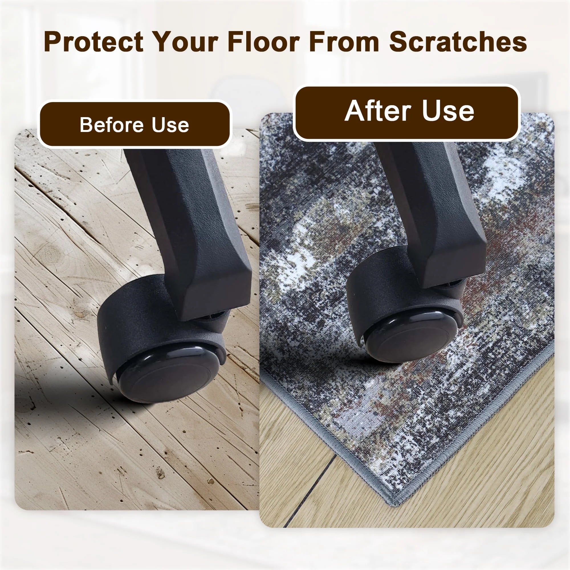 48"X 60" Protective Flooring Office Chair Mat for Hardwood Floor and Tile Floor, Heavy Duty Desk Chair Mat for Carpets, anti Slip Office Floor Mats for Rolling Chairs, Low Pile under Desk Rug