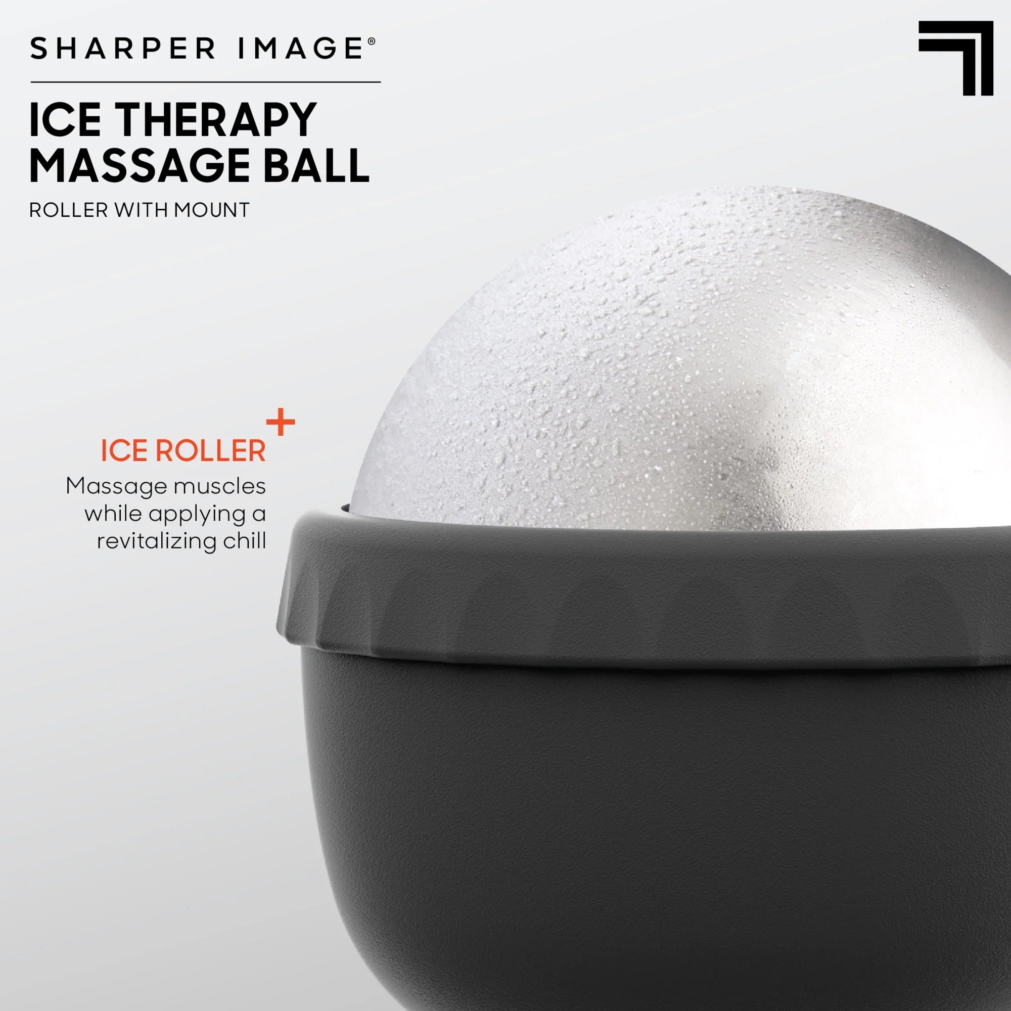 ® Ice Therapy Massage Ball with Wall Mount, Black