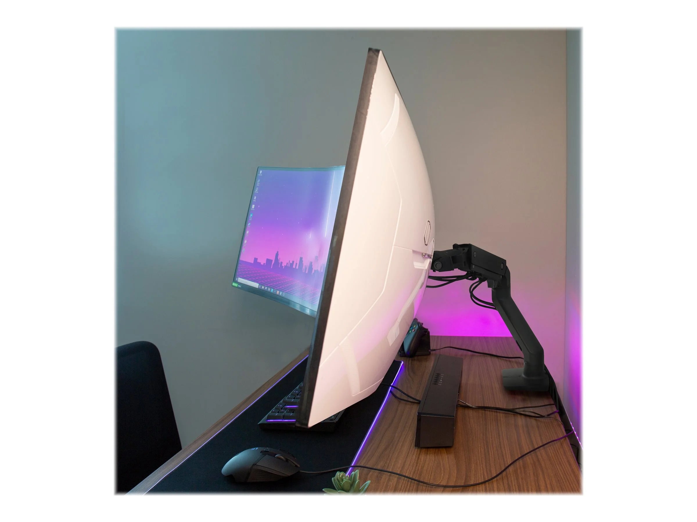 HX Ultrawide Monitor Arm Desk Mount Screens 20-42 Lbs Matte Black