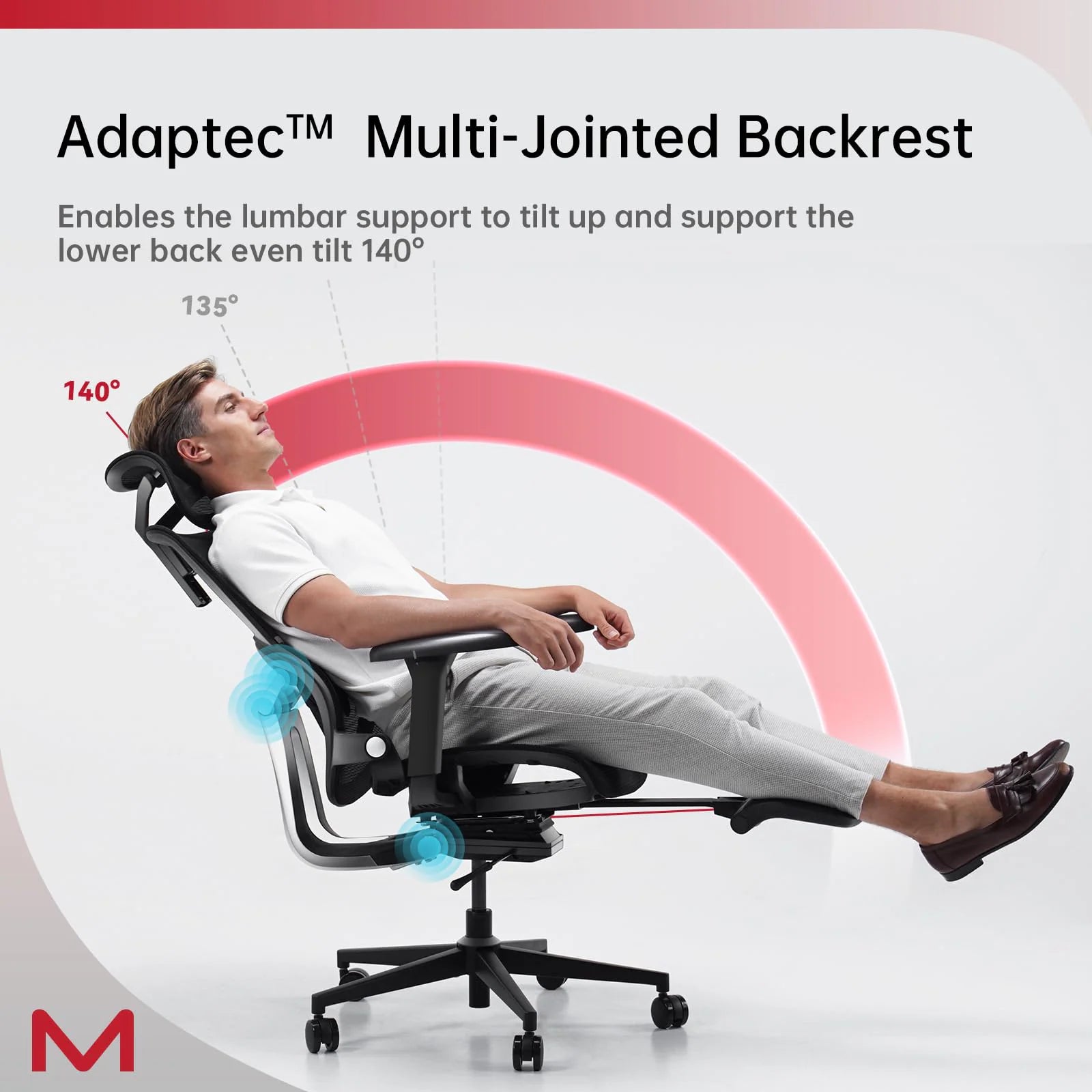 Ergonomic Office Chair with Footrest Home Office Chair with Soft Rubber Lumbar Support Tilt Mesh Computer Chair