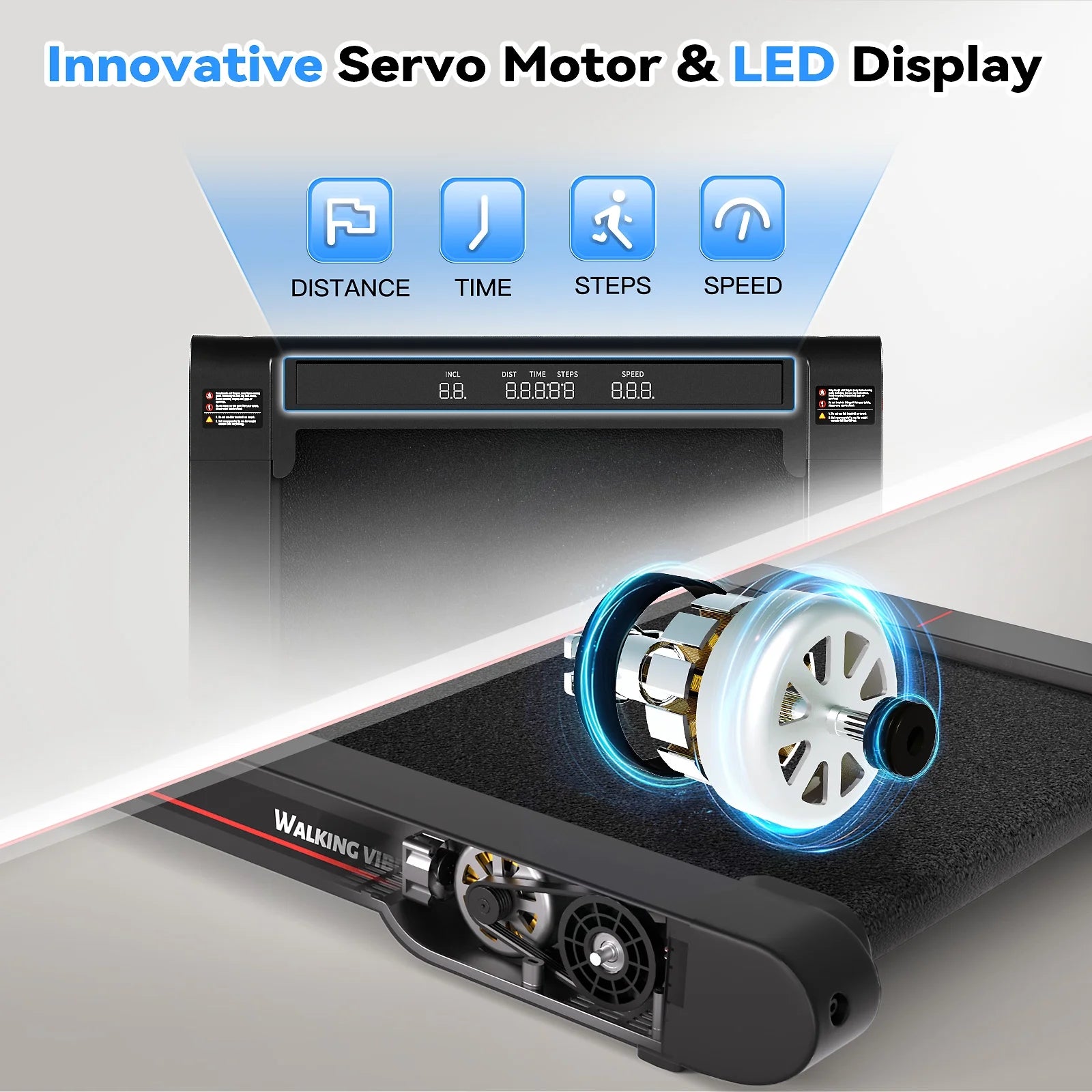 Walking Vibration Pad with Manual Incline Remote/App Comtrol,Under Desk Treadmill for Home