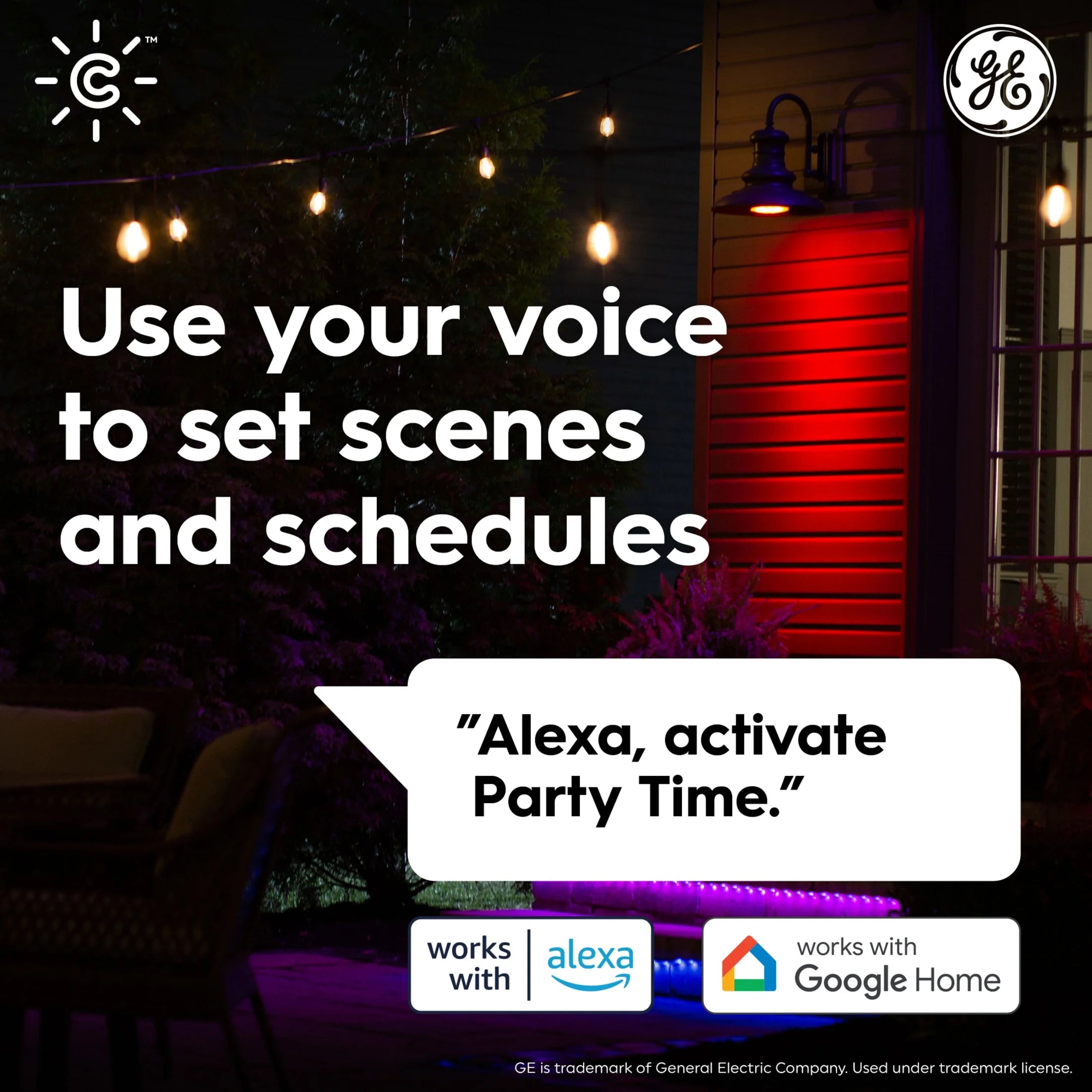 GE Cync PAR38 Smart LED Light Bulb, Color Changing Outdoor Décor Lights, 90 Watts, Medium Base, 1Pk