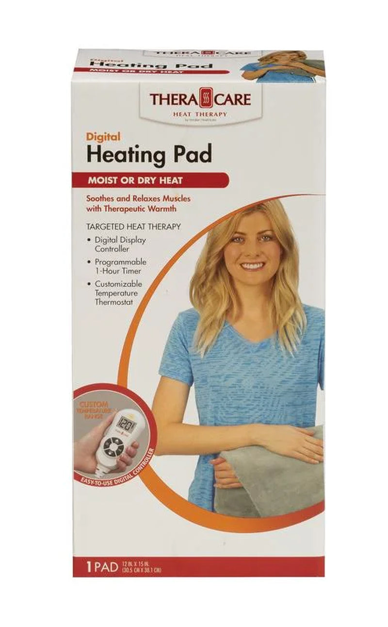 Thera|Care Digital 12” X 15” Heating Pad | Moist & Dry Heat | Wide Range 110°F-160°F | Soothing Warm Relief