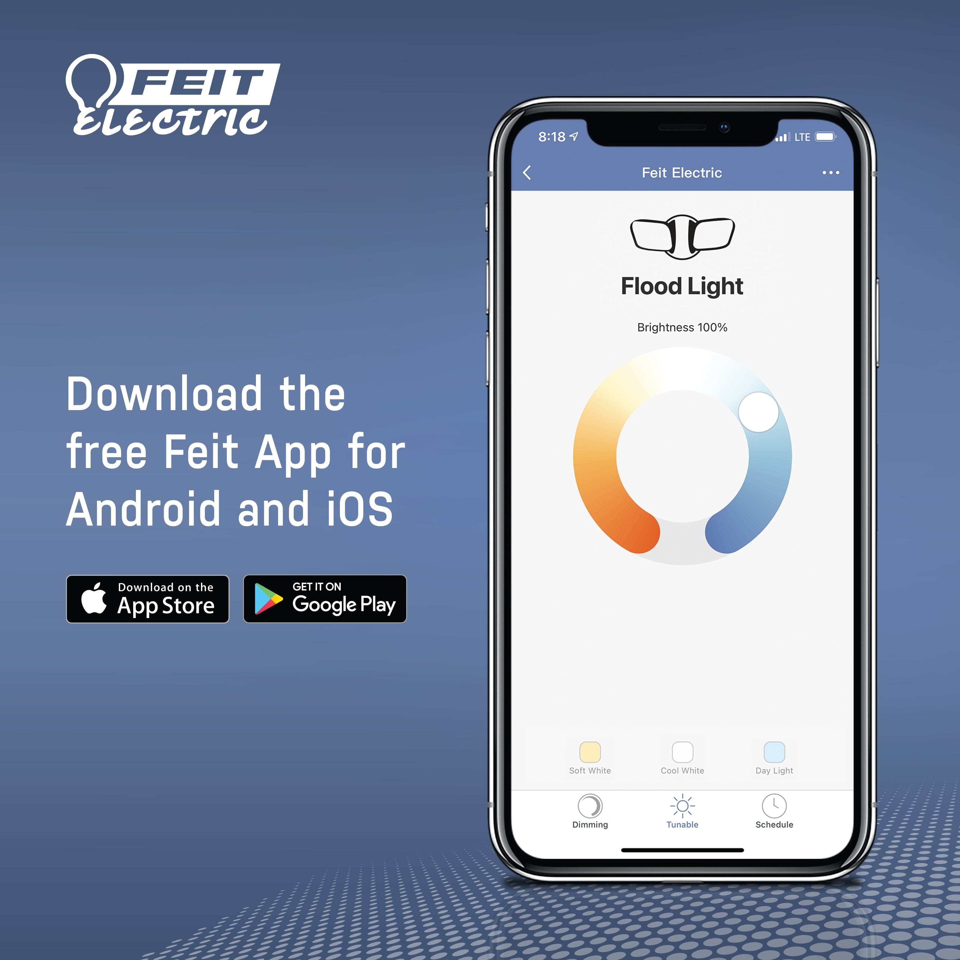 Smart LED 9 Watt (60 Watt Eq.) Color Changing/Tunable White Light Bulb, A19, E26, Dimmable