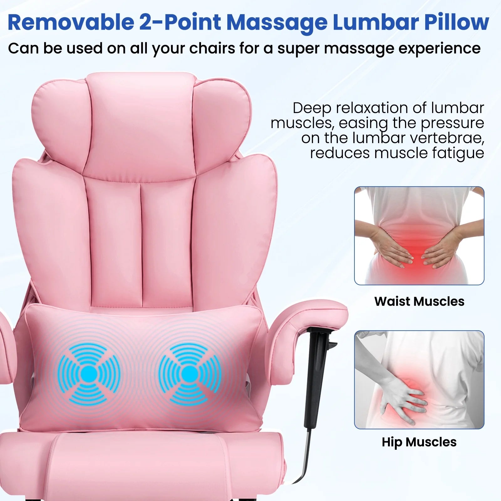 Big and Tall Office Chair 450Lbs, Executive Computer Desk Chair with Massage Ergonomic Leather Chair with Footrest Reclining Desk Office Chair with Lumbar Support for Home Office