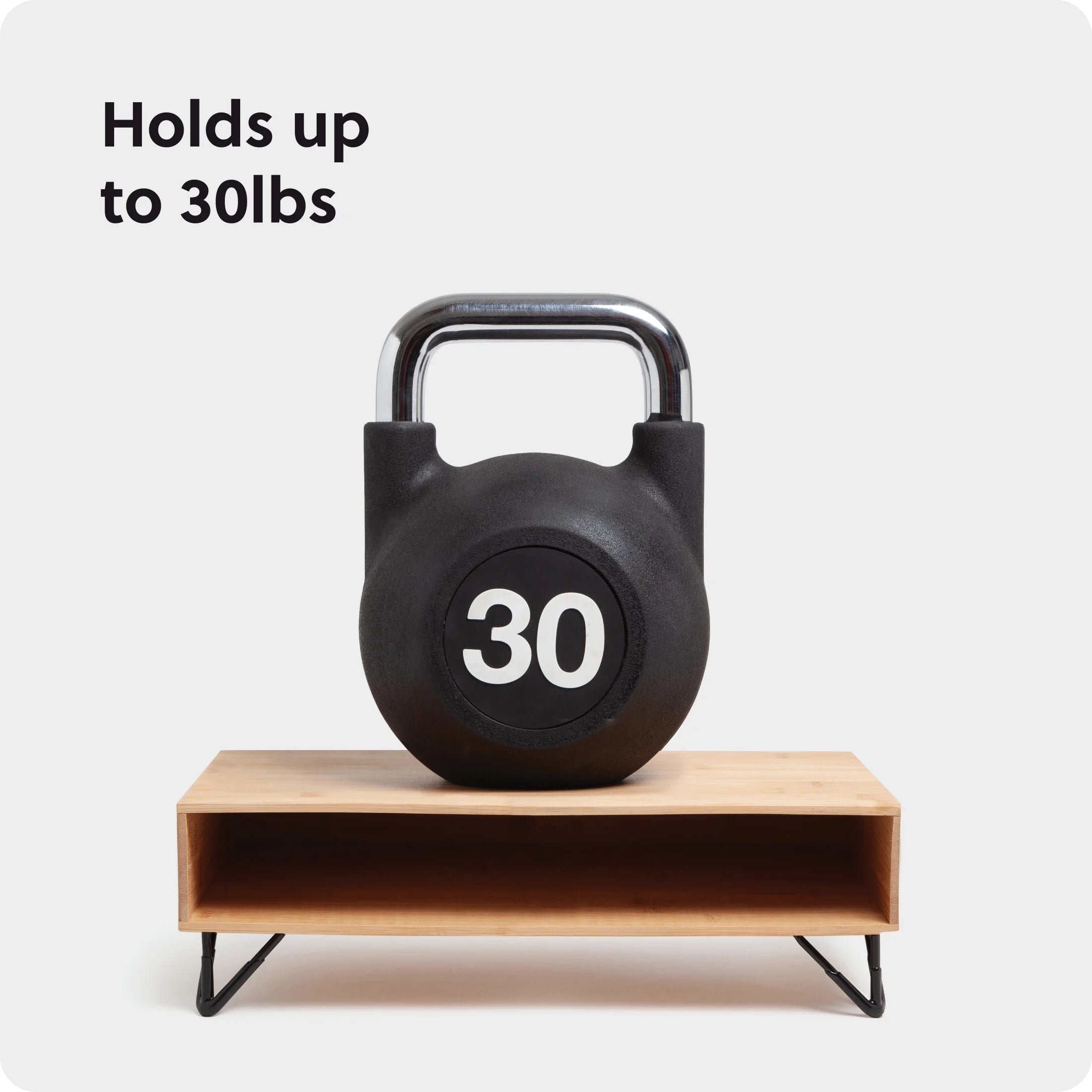 Verona Desk Monitor Stand with Storage, 16.5 X 10.3 X 5 In., Bamboo