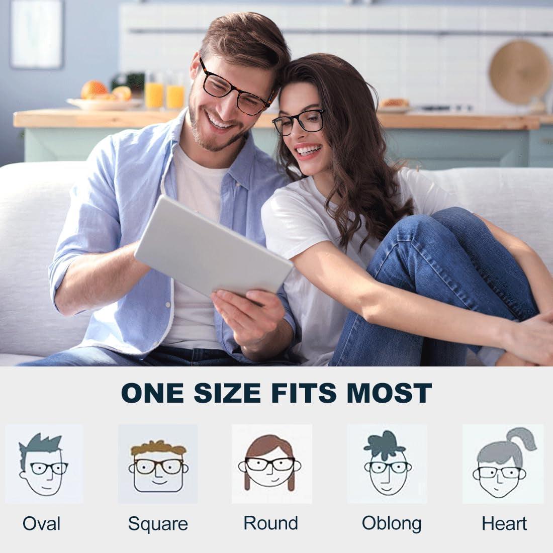 Blue Light Blocking Glasses, Blue Blocker Computer Glasses for Men Women, anti Glare 400 UV & Eye Strain Fake Square Glasses