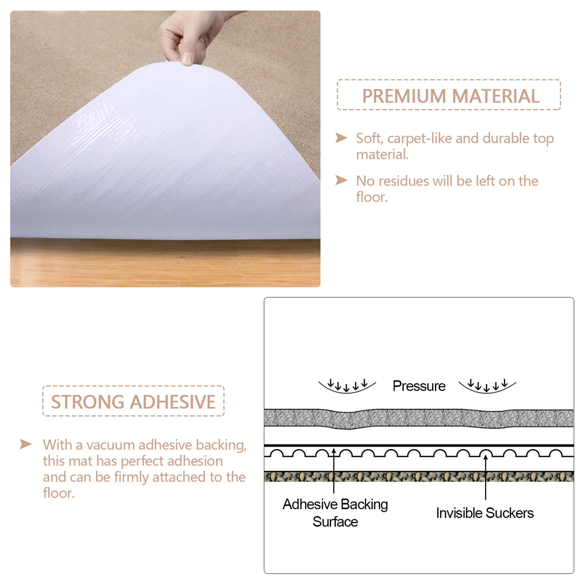 Office Chair Mat for Hardwood Floor 36" X 55" Desk Chair Mat Non-Slip Home Office Protector in Living Room Study Office, Brown