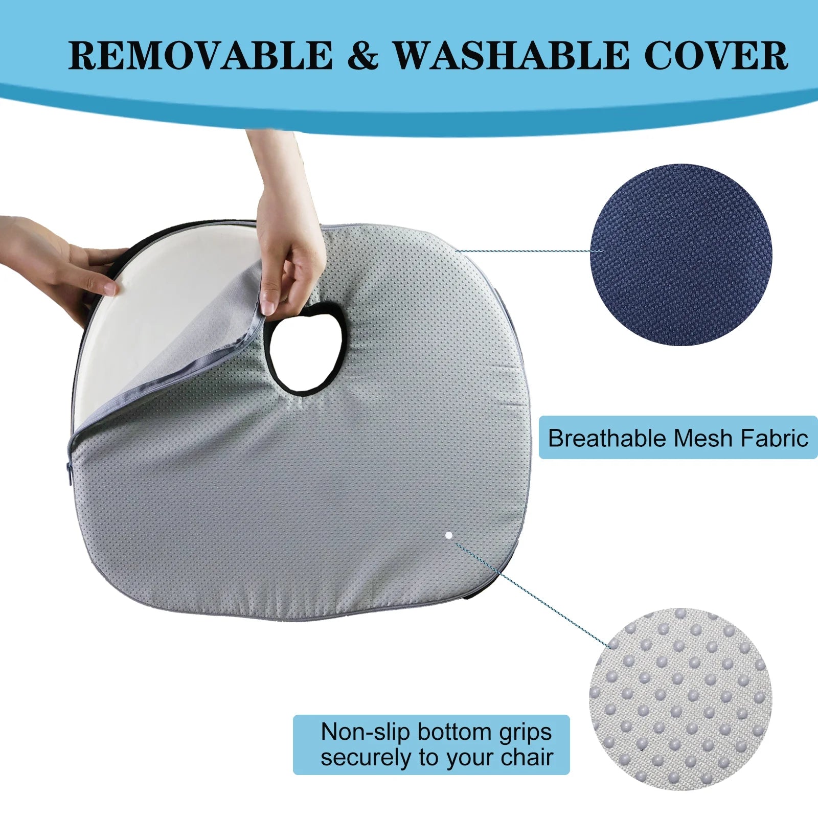 Donut Pillow for Tailbone Pain Office Chair Cushion Car Seat Cushion Hemorrhoid Pillow Memory Foam Seat Cushion Coccyx Cushion Butt Pillow Wheelchair Cushion, Black