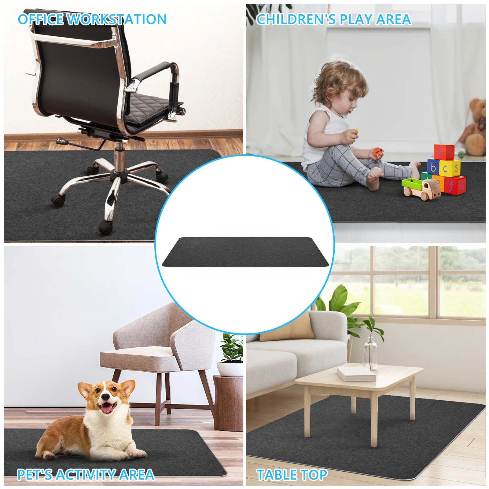 Chair Mat for Hardwood Floor,55" X 35"Office Chair Mats,Floor Protector for Desk Chair,Dark Grey