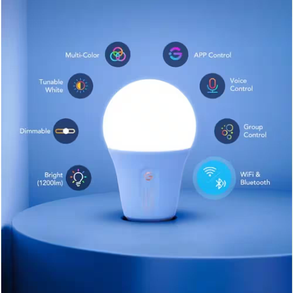 RGBIC Smart Integrated LED 24.6 Ft. Strip Light with 36 Watt Equivalent RGBWW Smart Light Bulb