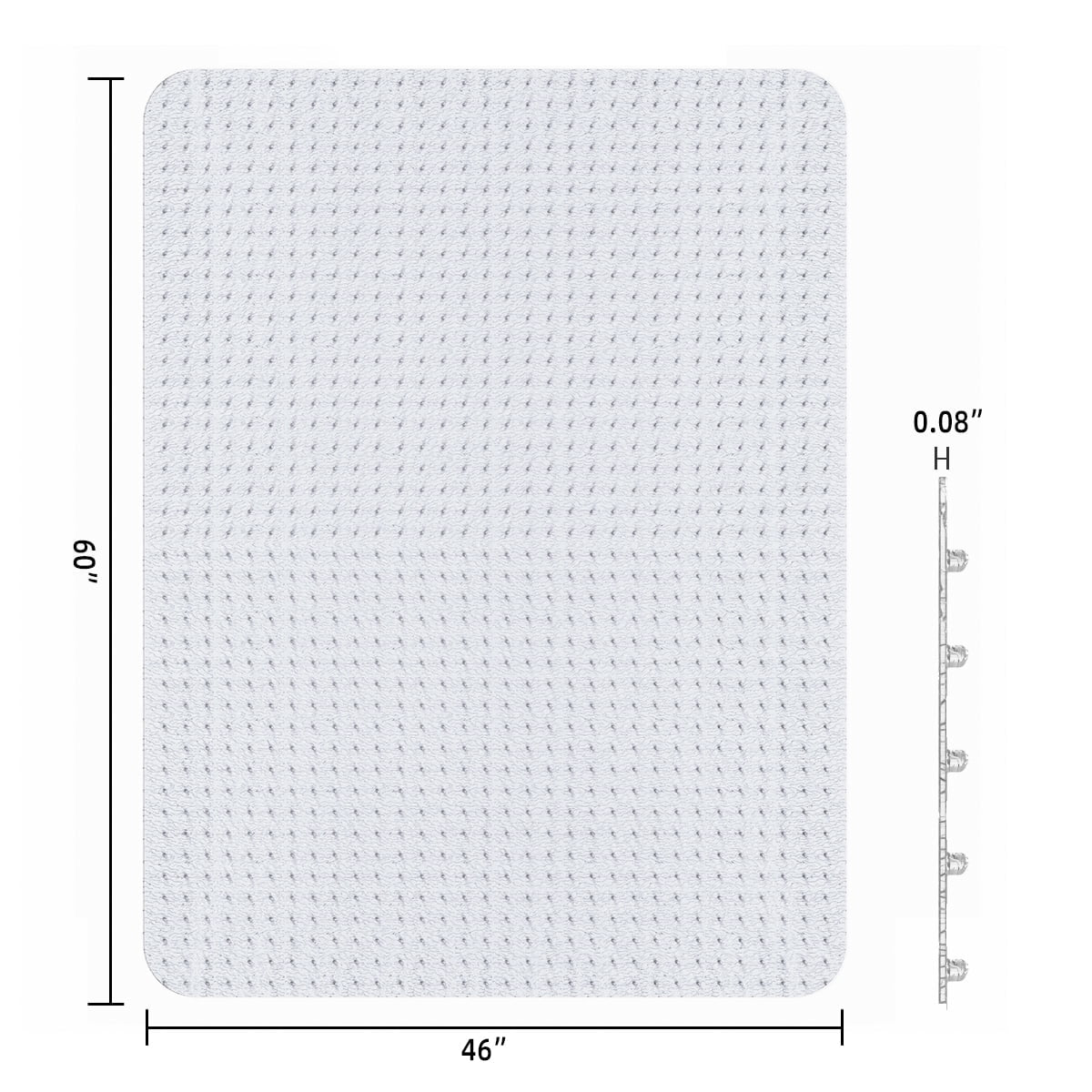 Office Chair Mat for Carpets, 46” X 60” Carpet Chair Mat, Slip Resistant Heavy Duty Carpet Protector for Work, Home, Gaming,With Studs