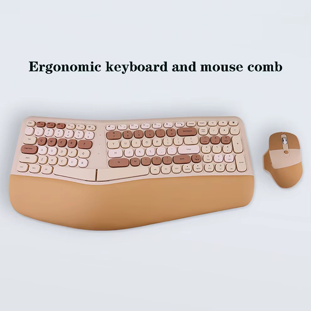 Ergonomic Keyboard and Mouse Set 2.4G Keyboard Mouse Combos Multi Color Keyboards with Mouse Compatible with Windows