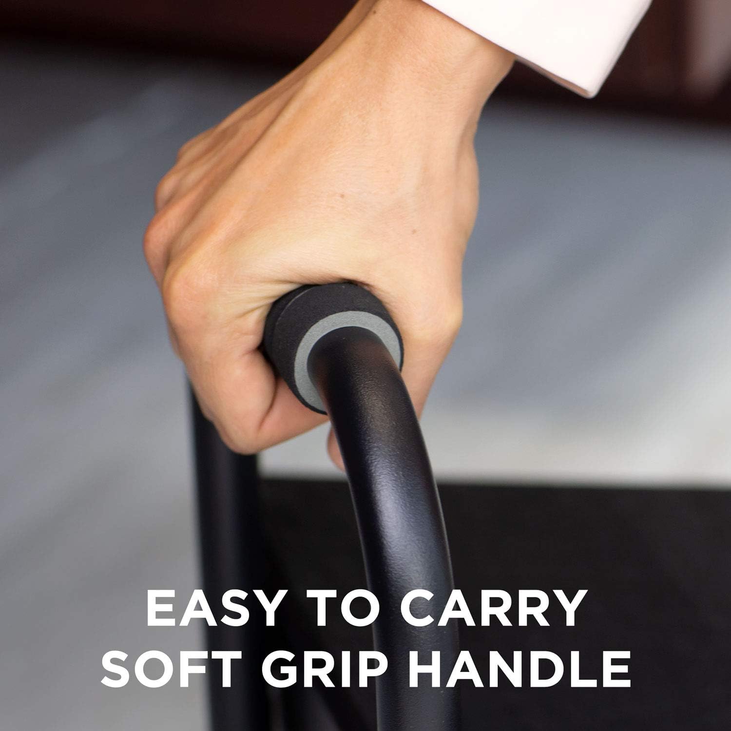 Mount-It! Height Adjustable Foot Rest for Standing and Sitting, Freestanding Under The Desk Footrest with Handle and Six Height Settings, Anti-Slip Padded Surface