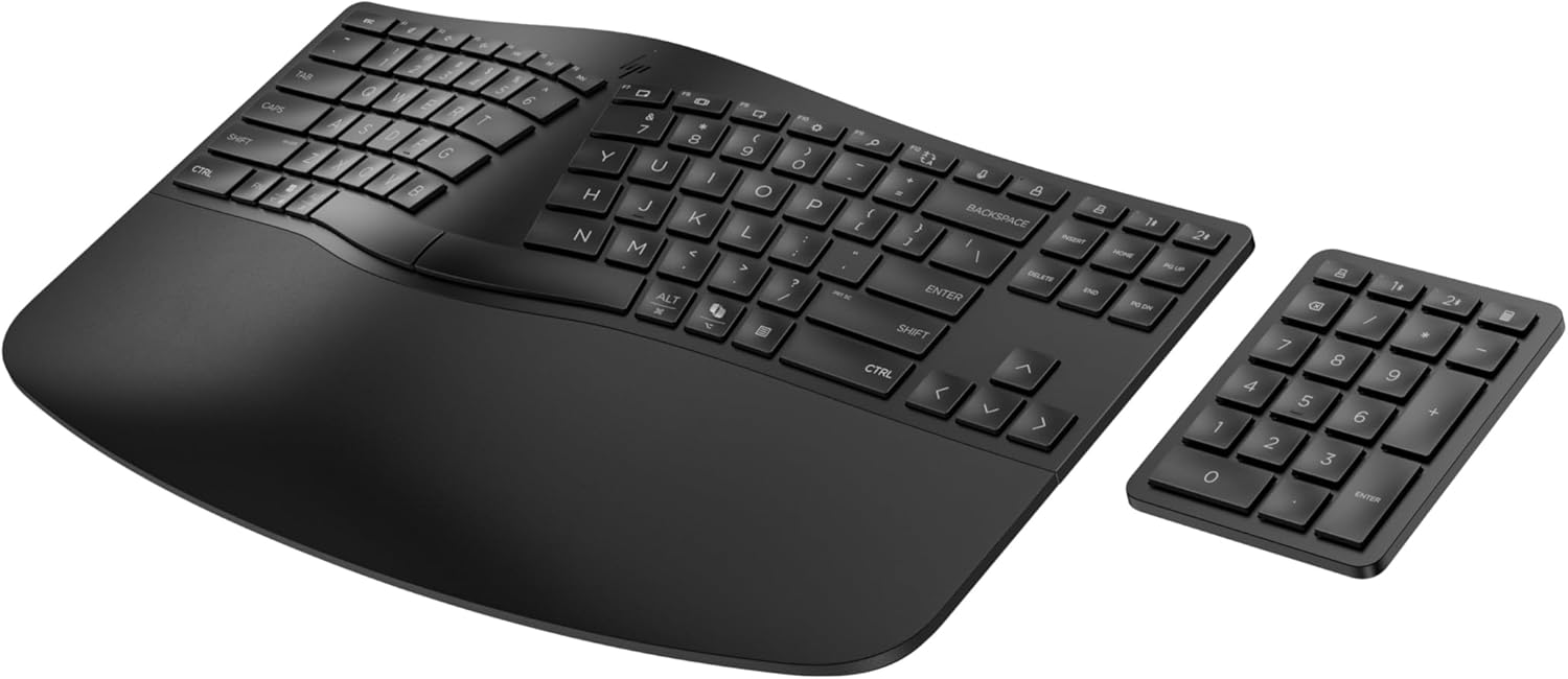 HP 960 Ergonomic Wireless Keyboard with Detached Keypad