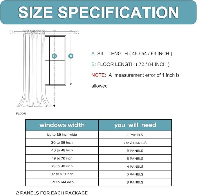 Rutterllow Blackout Curtains for Living Room, Thermal Insulated Rod Pocket Window Drapes for Bedroom, 2 Panels (42x84 Inch, Dove Grey)