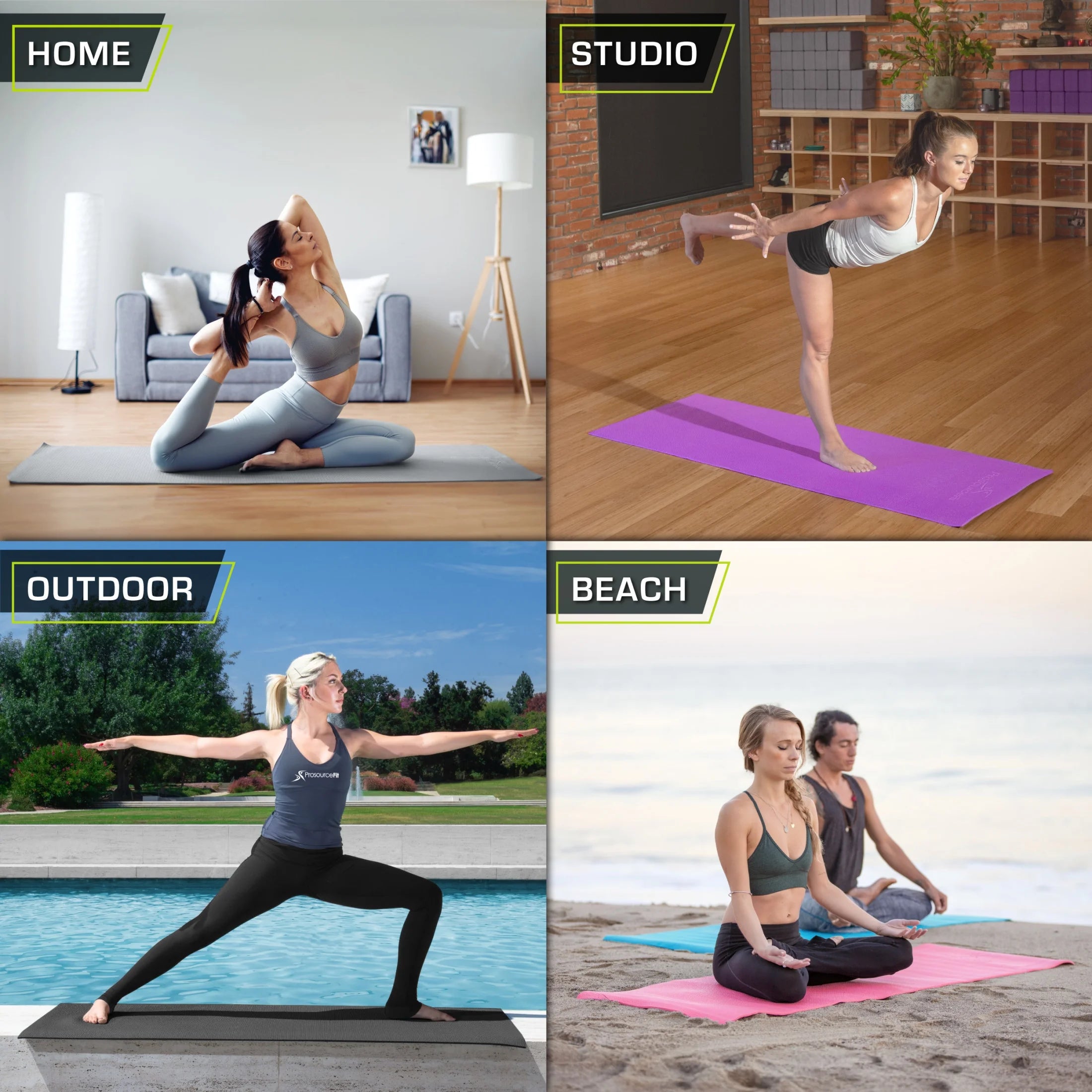 Original Yoga Mat 1/4" Thick for Comfort & Stability