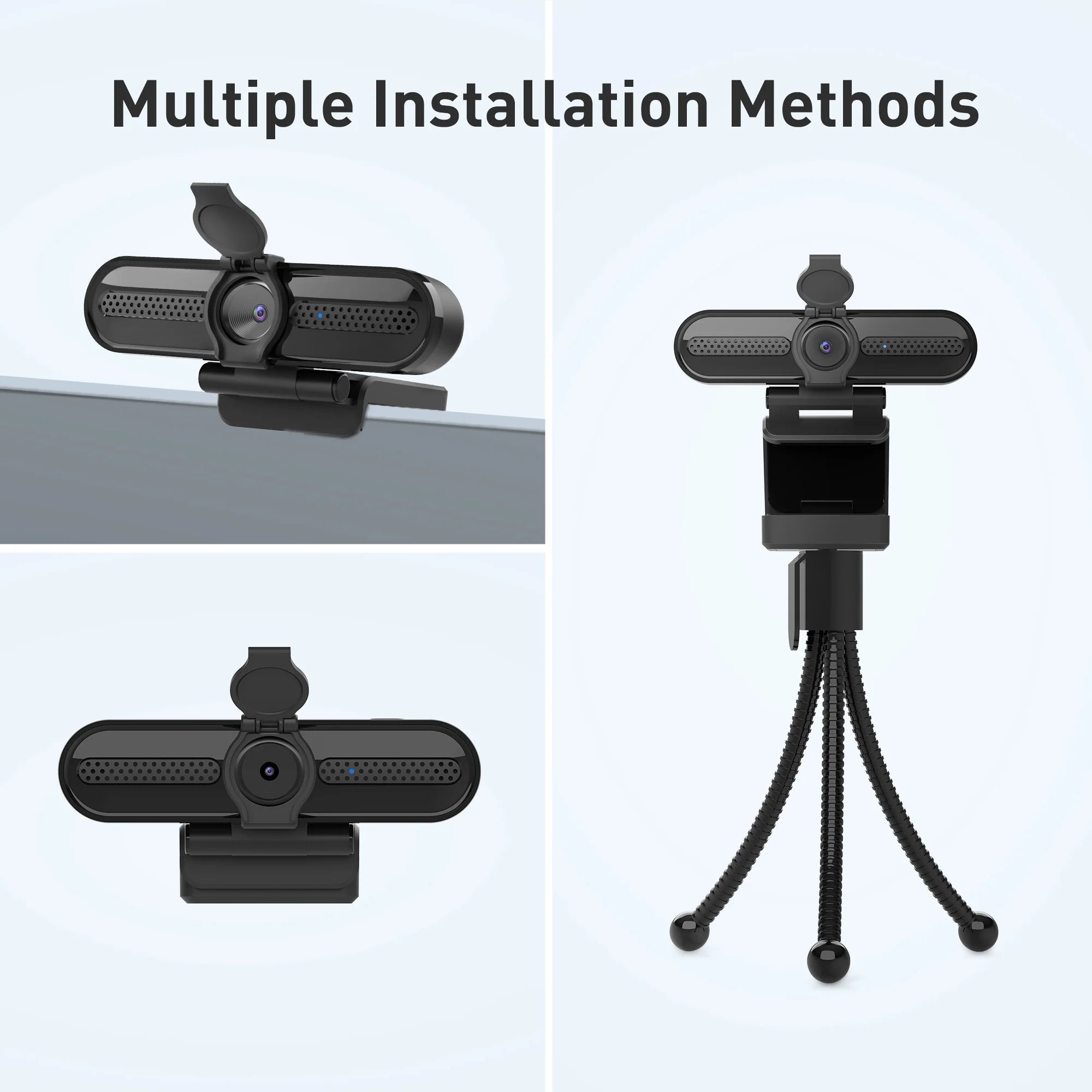 2K/1080P Webcam with 2 Microphones for Laptop Conference Streaming PC USB Web Cam Autofocus