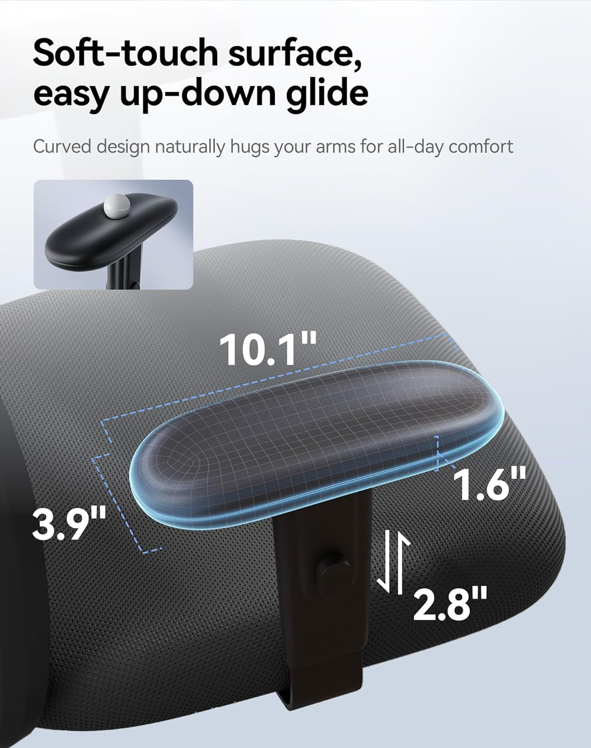 M18 Ergonomic Office Chair for Big and Tall People Adjustable Headrest with 2D Armrest Lumbar Support and PU Wheels Swivel Tilt Function Black