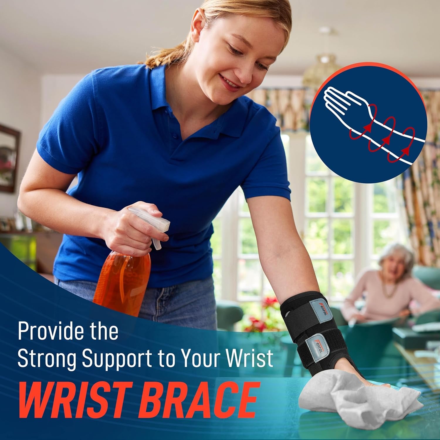 Wrist Brace Carpal Tunnel, Night Support Brace with Wrist Splint, Adjustable Straps, Hot/Ice Pack for Women and Men, Right Hand, Large/X-Large, Tendinitis, Arthritis, Pain Relief