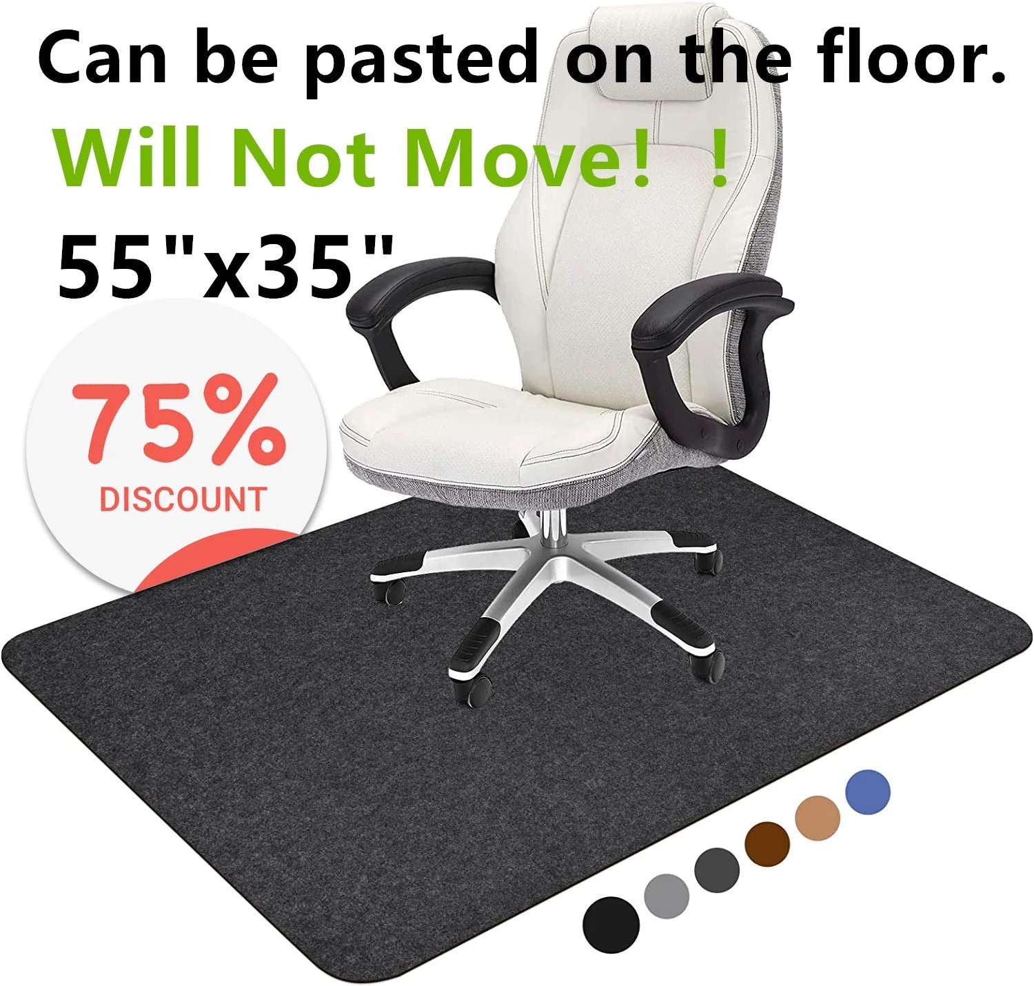 Chair Mat for Hardwood Floor,55" X 35"Office Chair Mats,Floor Protector for Desk Chair,Dark Grey