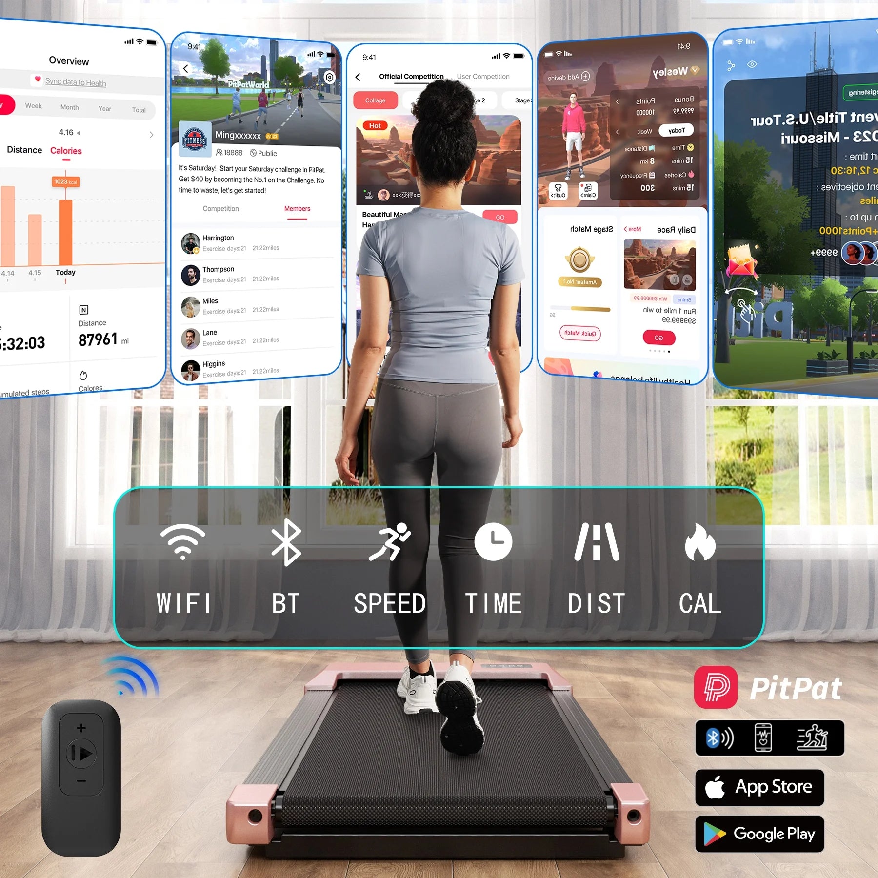 Walking Pad, under Desk Treadmill, 3 in 1 Portable Treadmill with Remote Control LED Display, 2.5 HP Quiet Walking Jogging Machine for Office Home Use, 250 Lbs Capacity