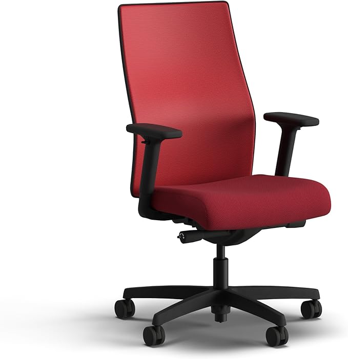 HON Ignition 2.0 Mid Back Task Chair, Standard Synchro-Tilt Control, Office Chair with Lumbar Support, Height and Width Adjustable Arms