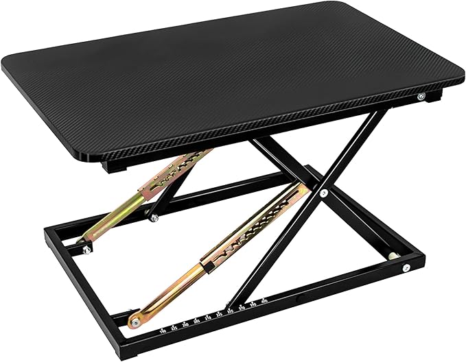 Standing Desk Converter, Height Adjustable Sit Stand Desk Converter, Fully Assembled Monitor Desk Riser for Standing or Sitting, Black, Pattern