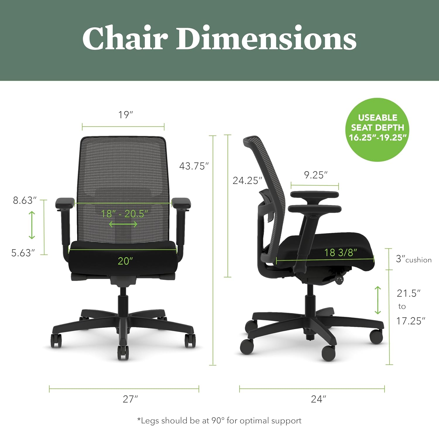HON Ignition 2.0 Low Back Task Chair, Spectrum Mesh, Advanced Synchro-Tilt Control, Office Chair with Lumbar Support, Height and Width Adjustable Arms