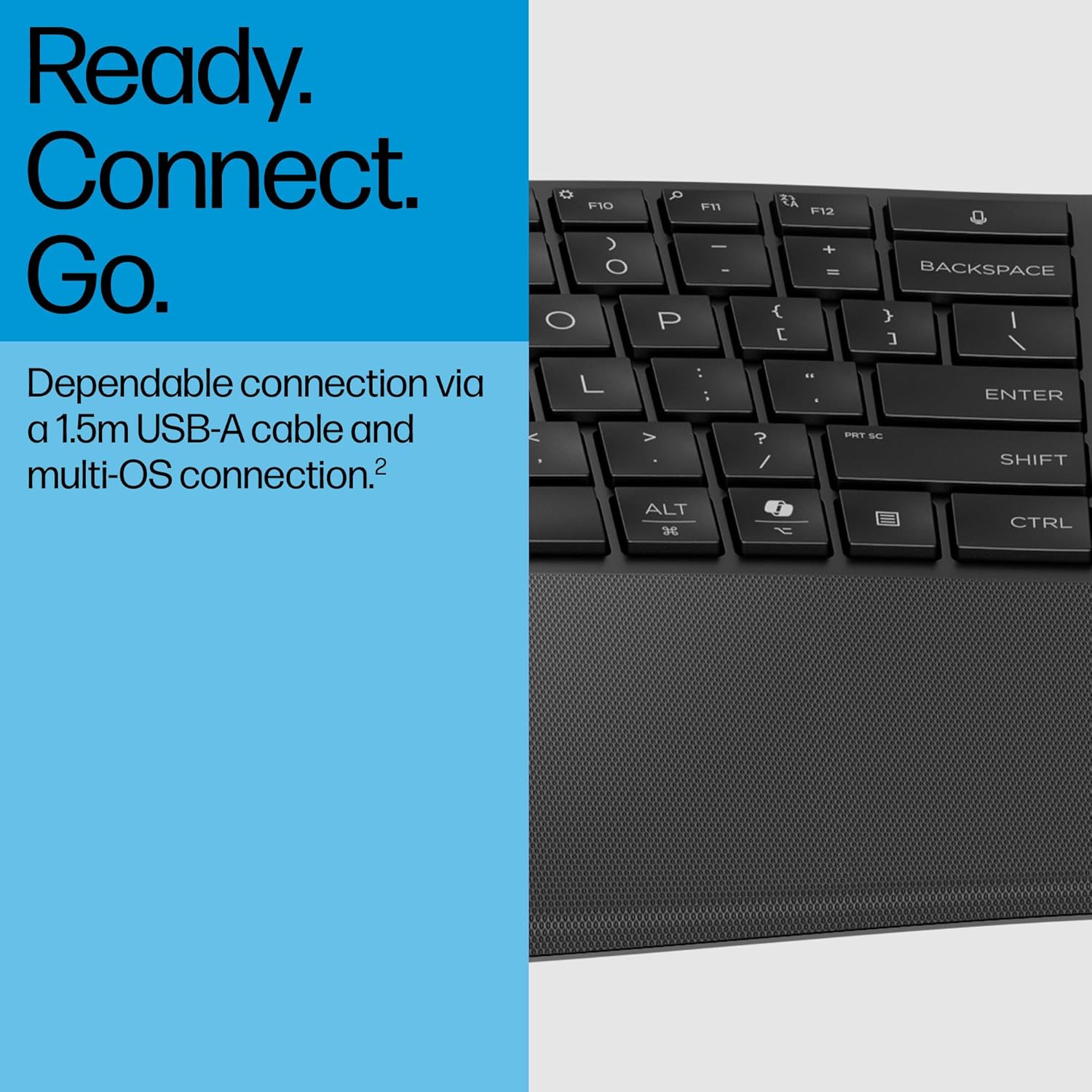 HP 480 Comfort Wired Keyboard with Cushioned Palm Rest